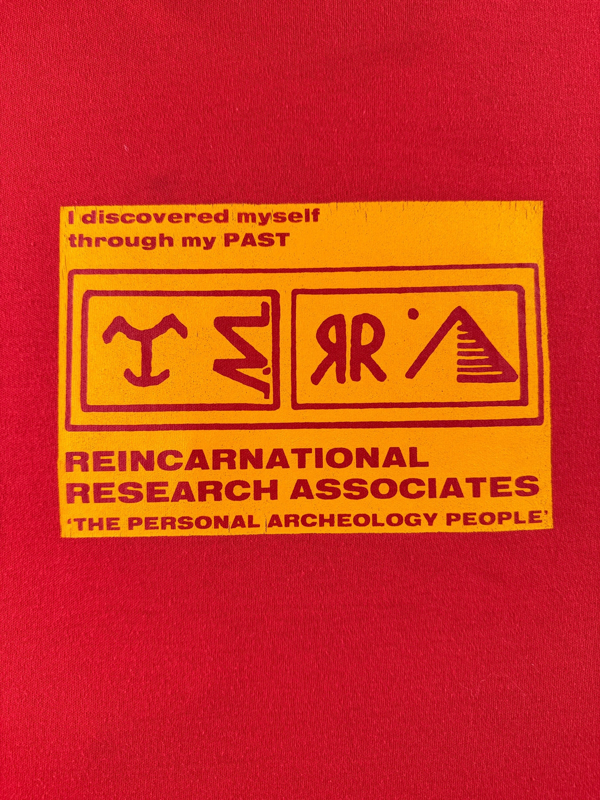 Back graphic on Vintage 90’s Reincarnation Research Pocket Tee SZ XXL (Fits XL)