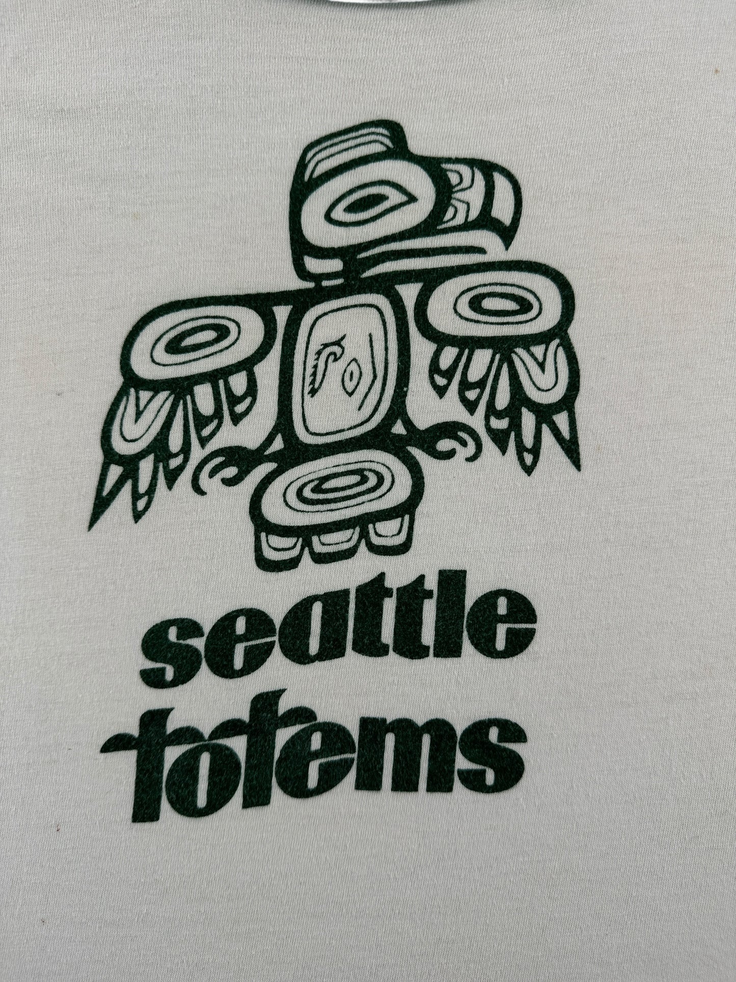 Front Graphic of Vintage 70s Champion Seattle Totems Tee SZ M