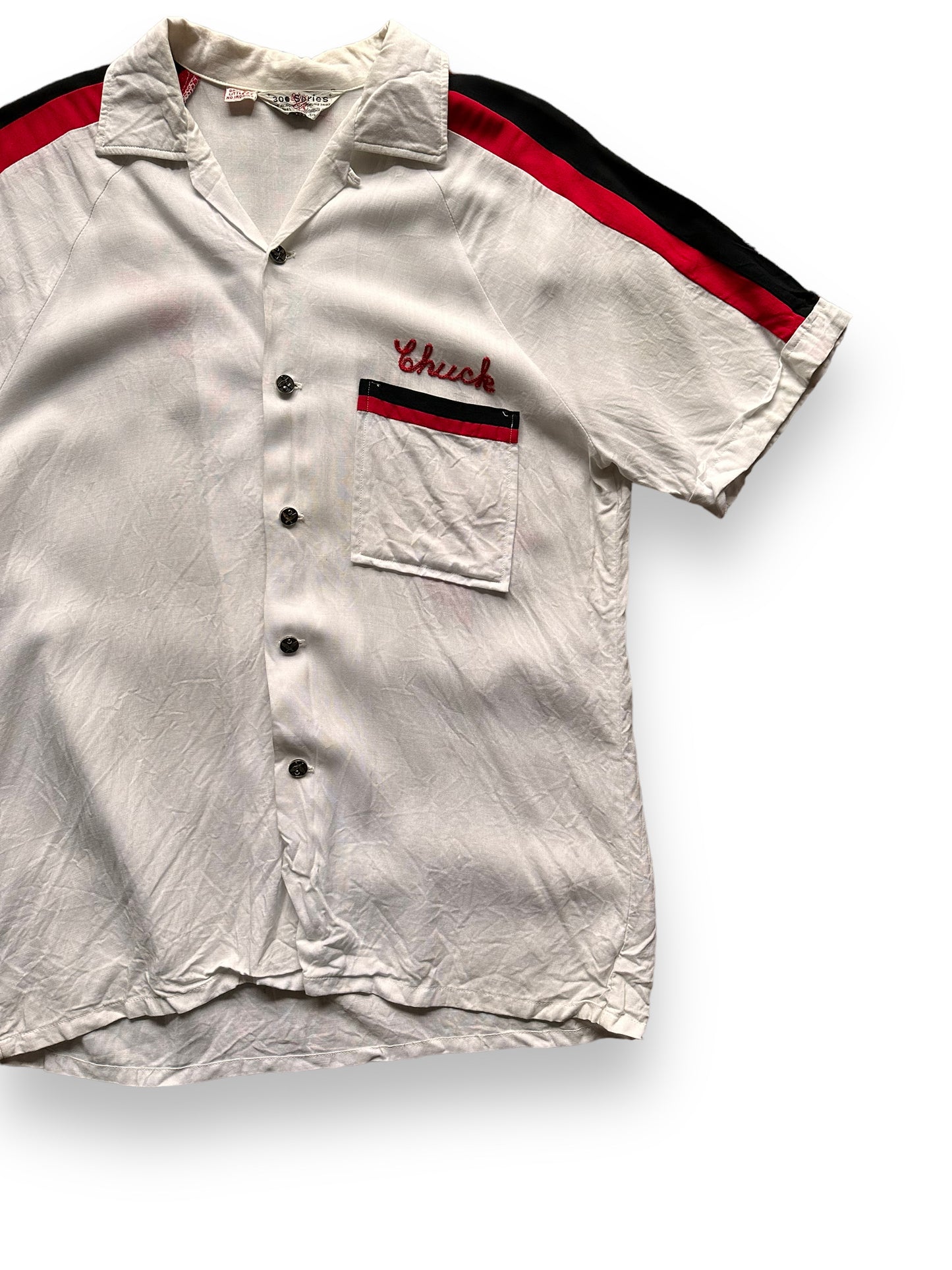 front left of Vintage U Save Oil Chainstitched Rayon Bowling Shirt SZ M | Vintage Bowling Shirt Seattle | Barn Owl Vintage Seattle