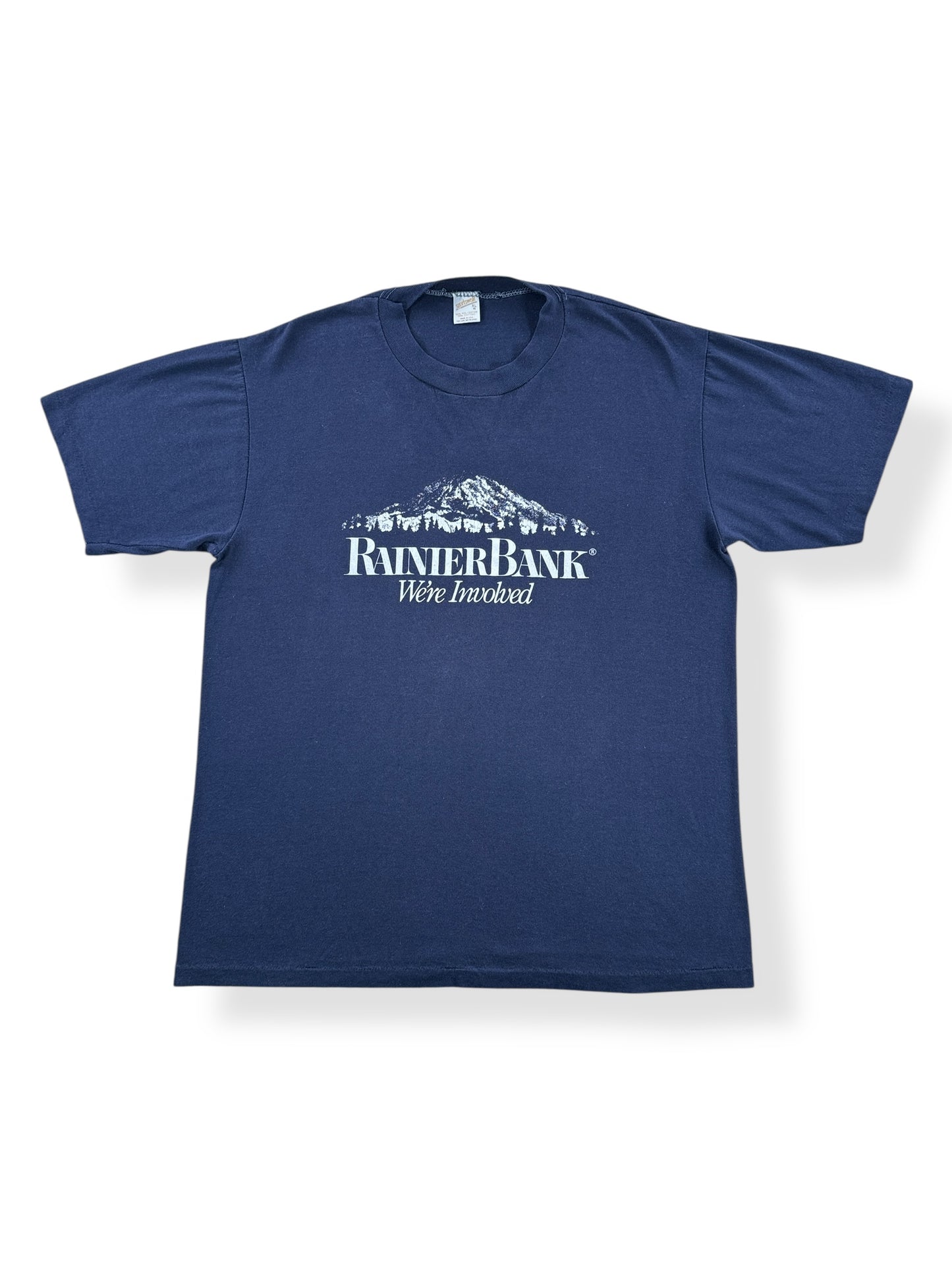 Front of Vintage Rainier Bank Tee SZ L