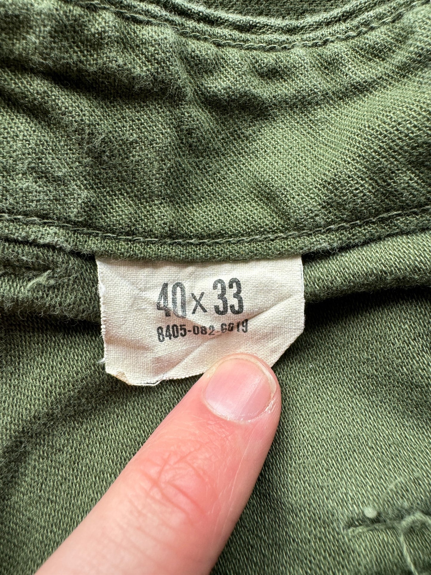 Size Tag on Vintage OG-107 Trousers W37