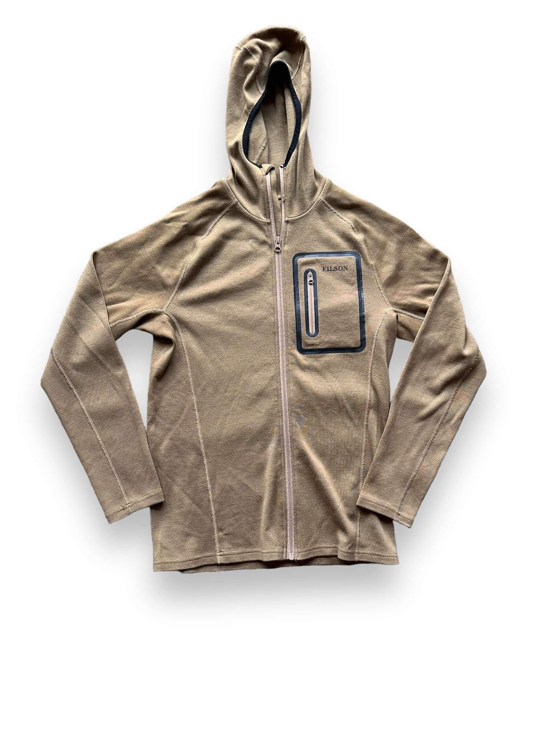 Front View of Filson 400G Merino Wool Zip Up Hoodie SZ M |  Barn Owl Vintage Goods | Filson Bargain Outlet Seattle