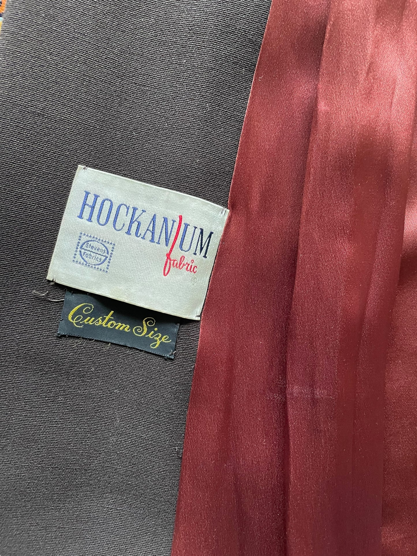 Tag view of Vintage 1950s Wool Gabardine Coat with Mink Collar SZ M-L | Seattle True Vintage | Barn Owl Vintage Coats