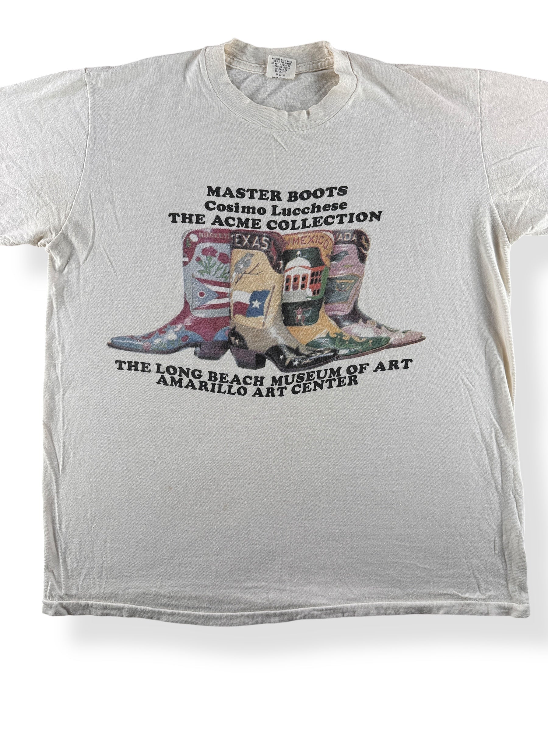 Front Close Up of Vintage Cosimo Lucchese Acme Collection Tee SZ L