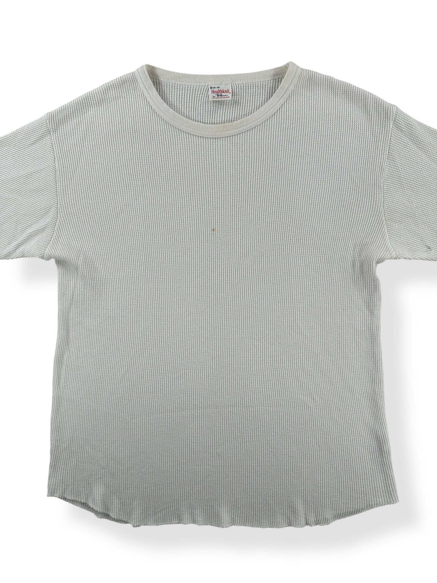 Front Close Up of Vintage Healthknit Shortsleeve Thermal Top SZ L