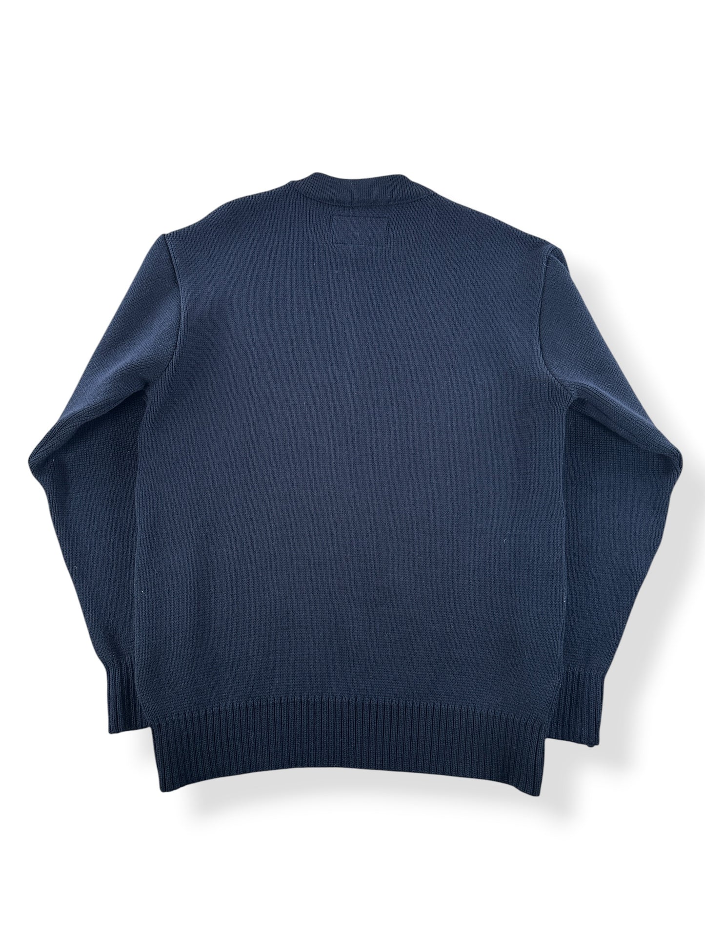 Back of Filson Dark Navy Crewneck Guide Sweater SZ L