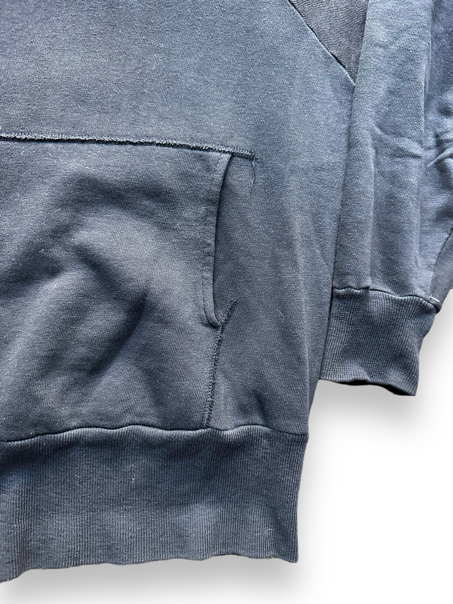 Front Left Hoodie Pocket View of Vintage Black Pennleigh Hooded Sweatshirt SZ M | Vintage Hooded Sweatshirt Seattle | Barn Owl Vintage Clothing