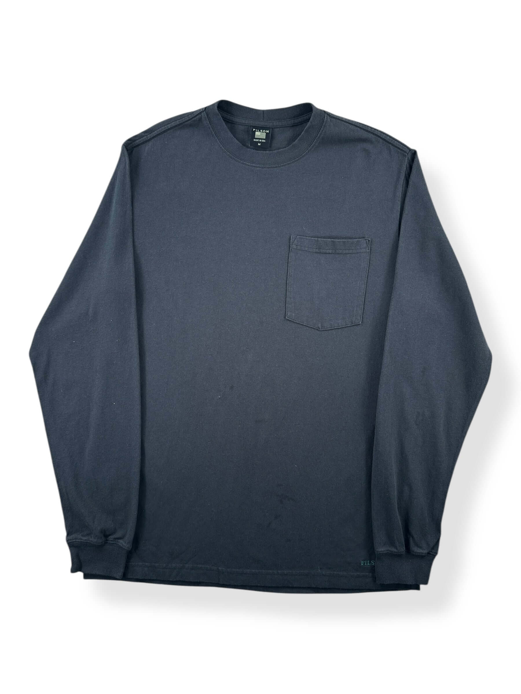Front of Filson Long Sleeve Black Tee SZ M