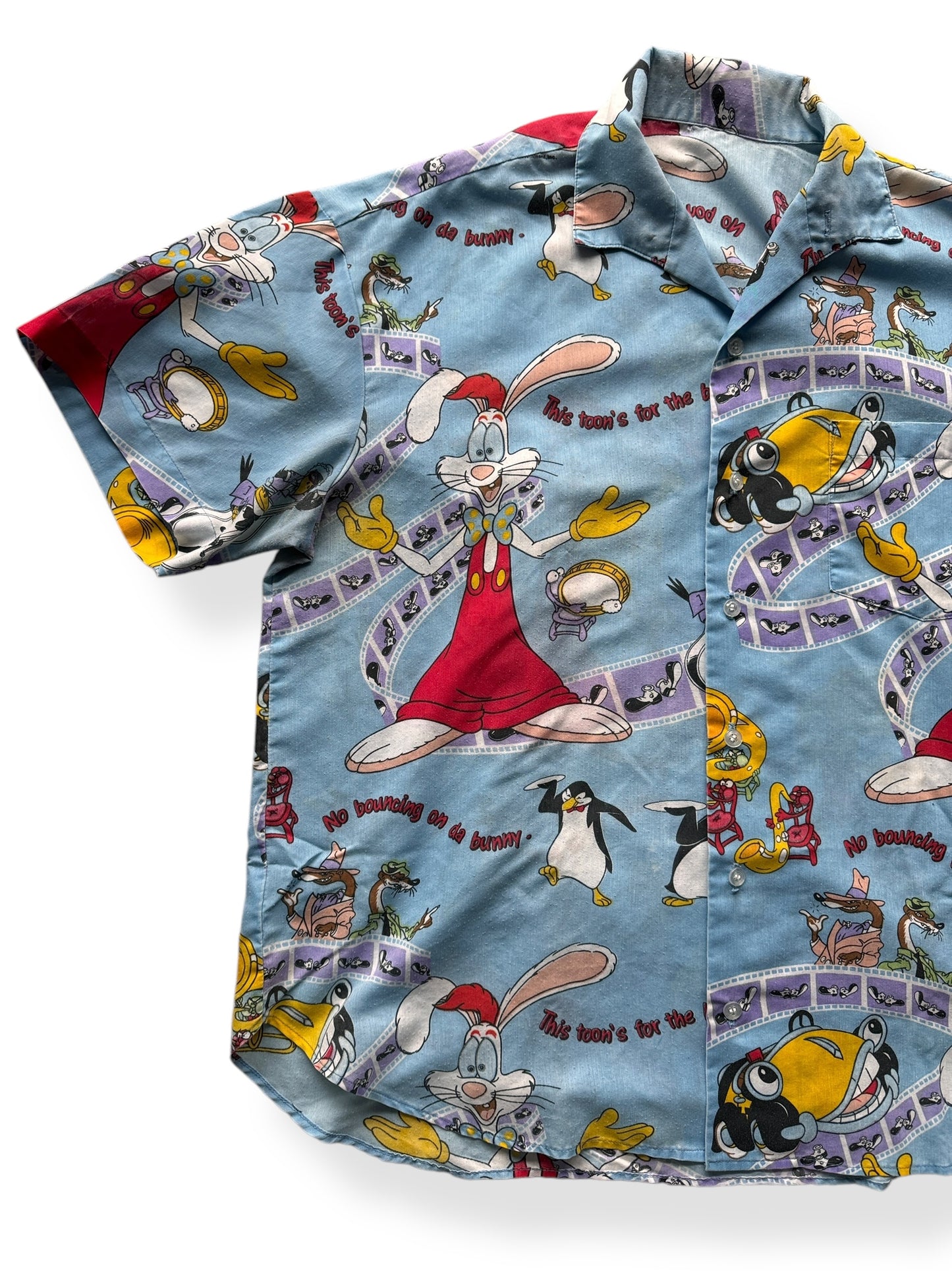 Front Right of Vintage Roger Rabbit Button Up SZ XXL