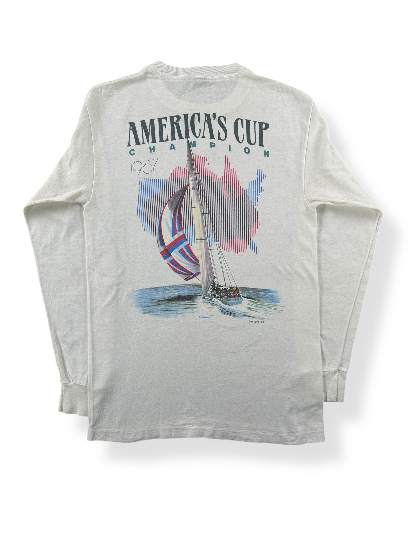 Back of Vintage '87 Americas Cup Longsleeve Tee SZ S