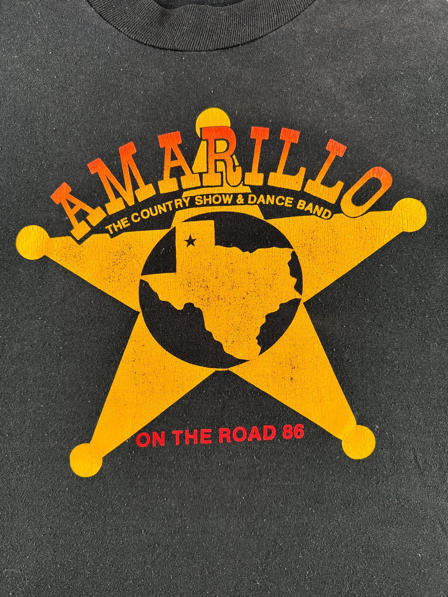 Front Graphic of Vintage Amarillo Country Show & Dance Band Tee SZ M