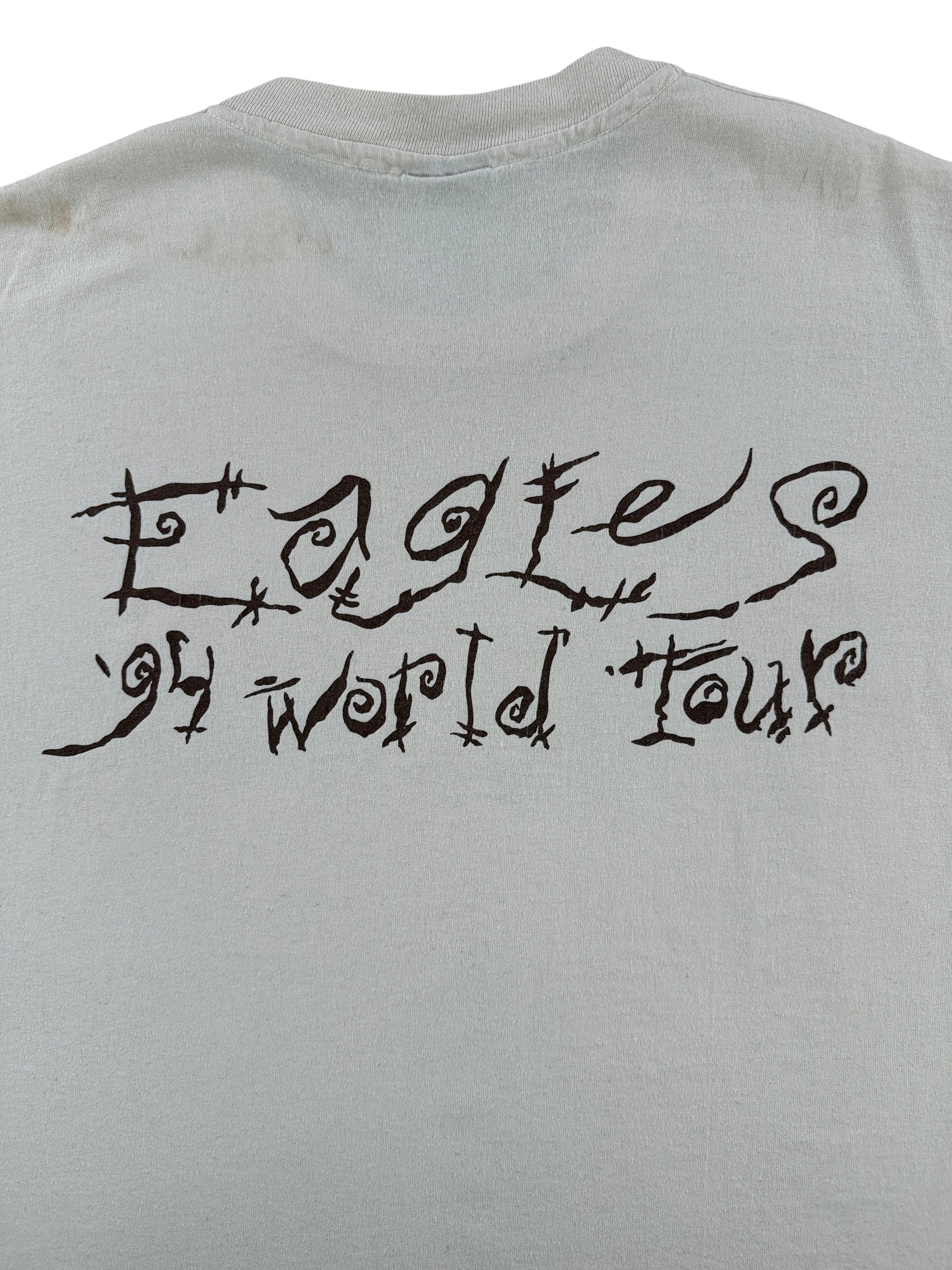 Back Graphic of Vintage Eagles 1994 World Tour Tee SZ XL