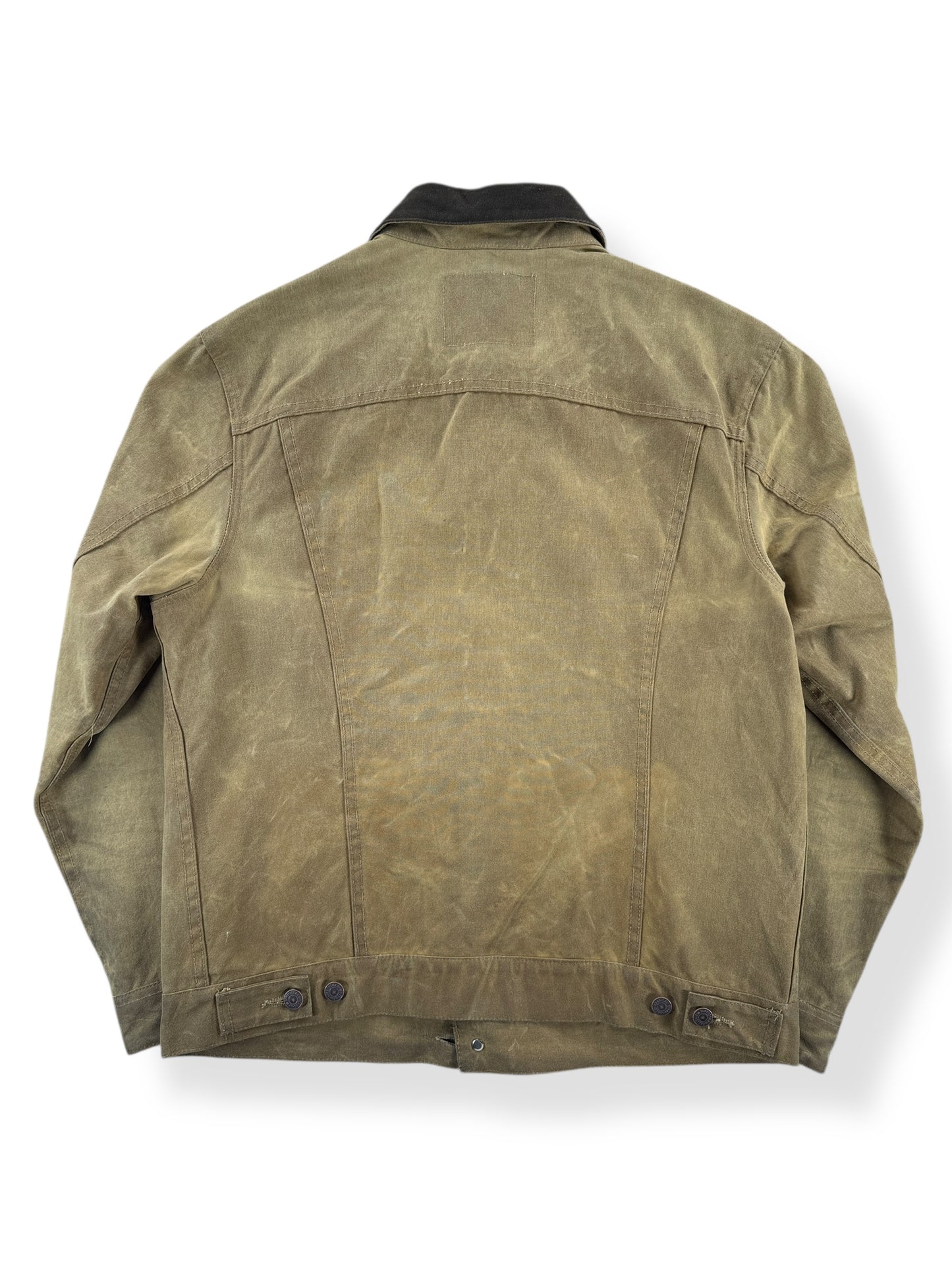 Back of Modern FIlson X Levis Tan Trucker Jacket SZ XL