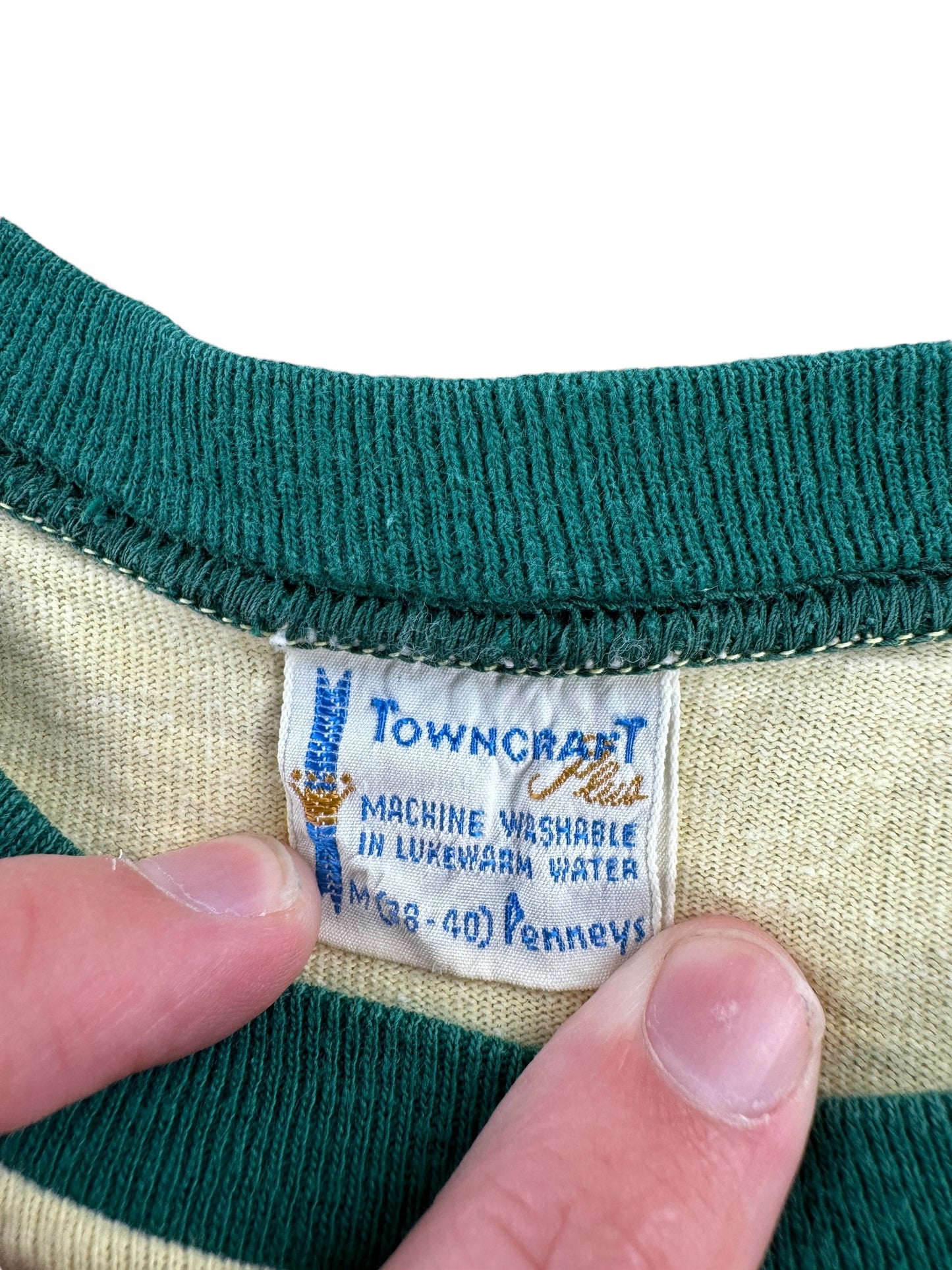 Tag on Vintage Penney's Towncraft Striped Long Sleeve Tee SZ S