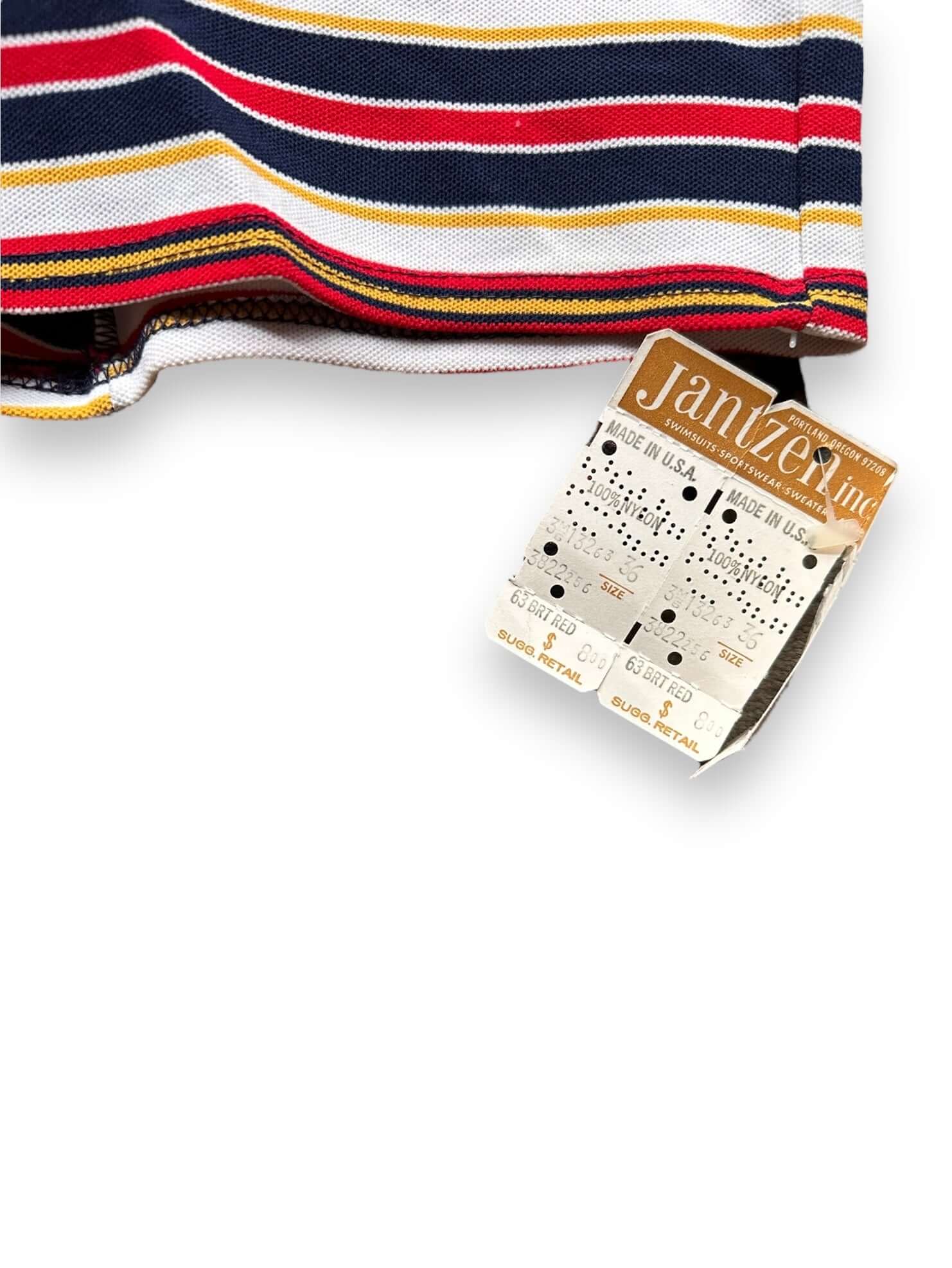 Tag View of New Old Stock Jantzen Bathing Suit SZ 36 | Barn Owl Vintage Seattle | Vintage Bathing Suit Seattle