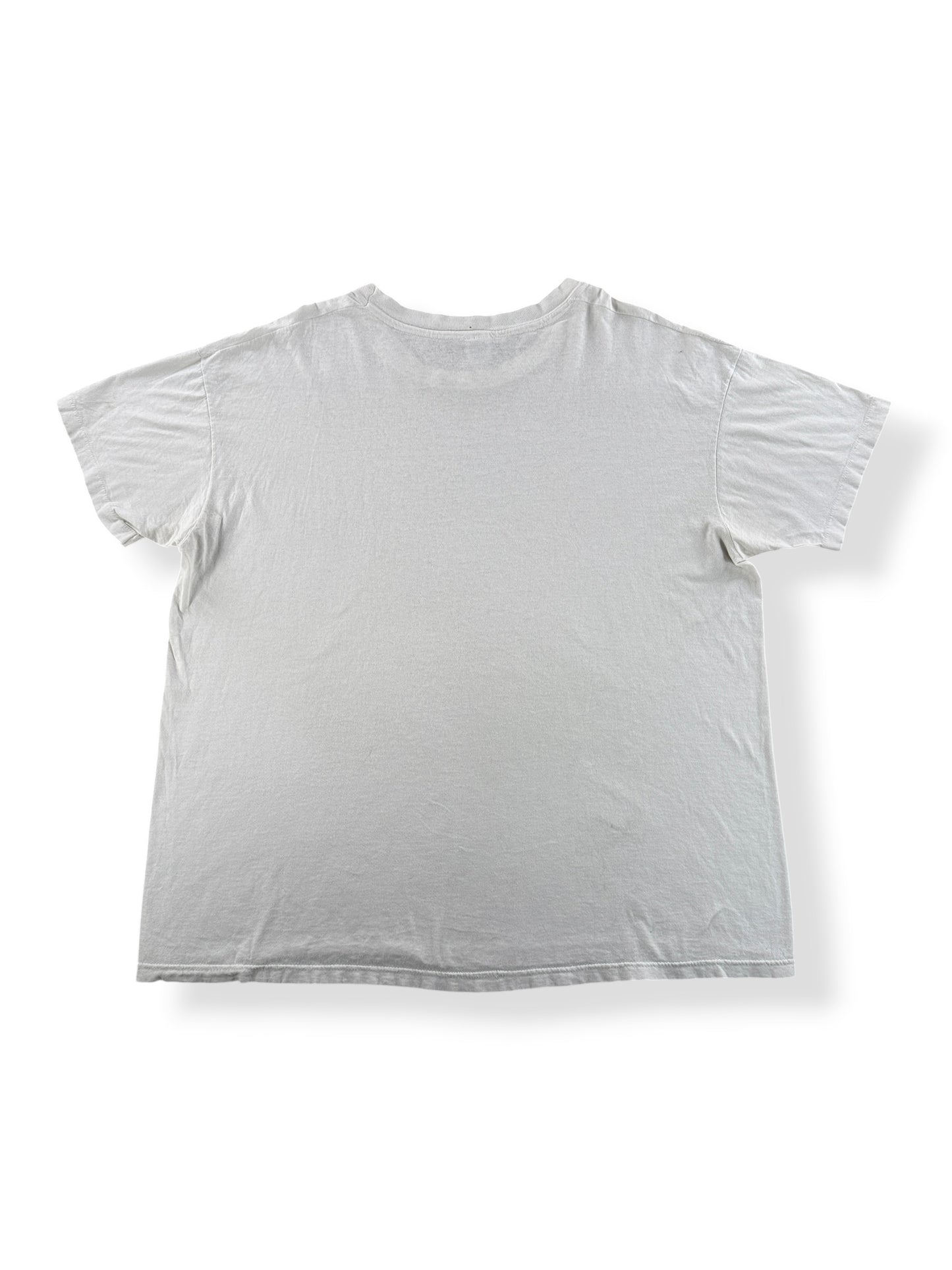 Back of Vintage Hanes 100% Cotton White Blank Tee SZ XL