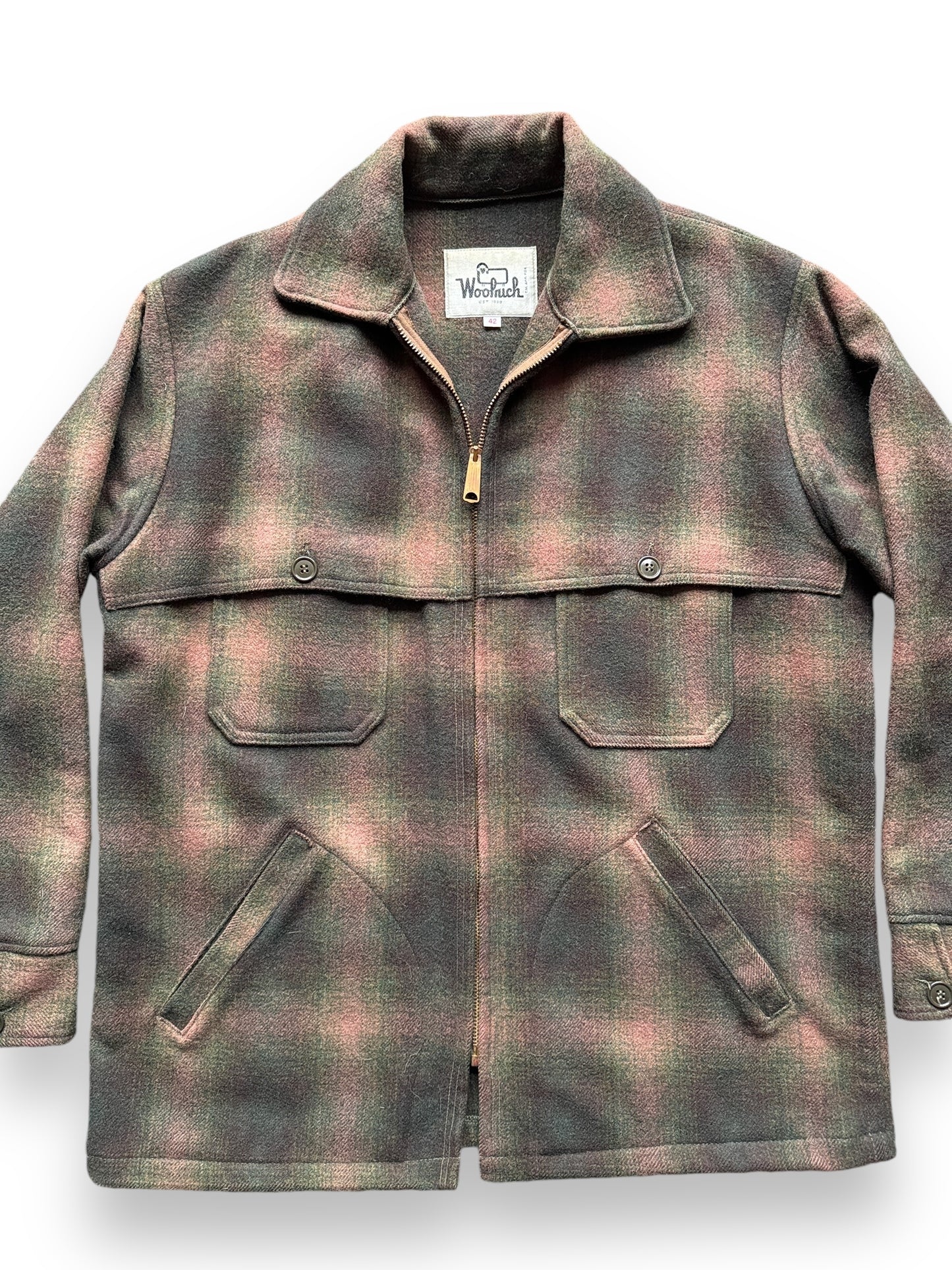 Vintage Woolrich Green/Brown Shadowplaid Jacket SZ 42