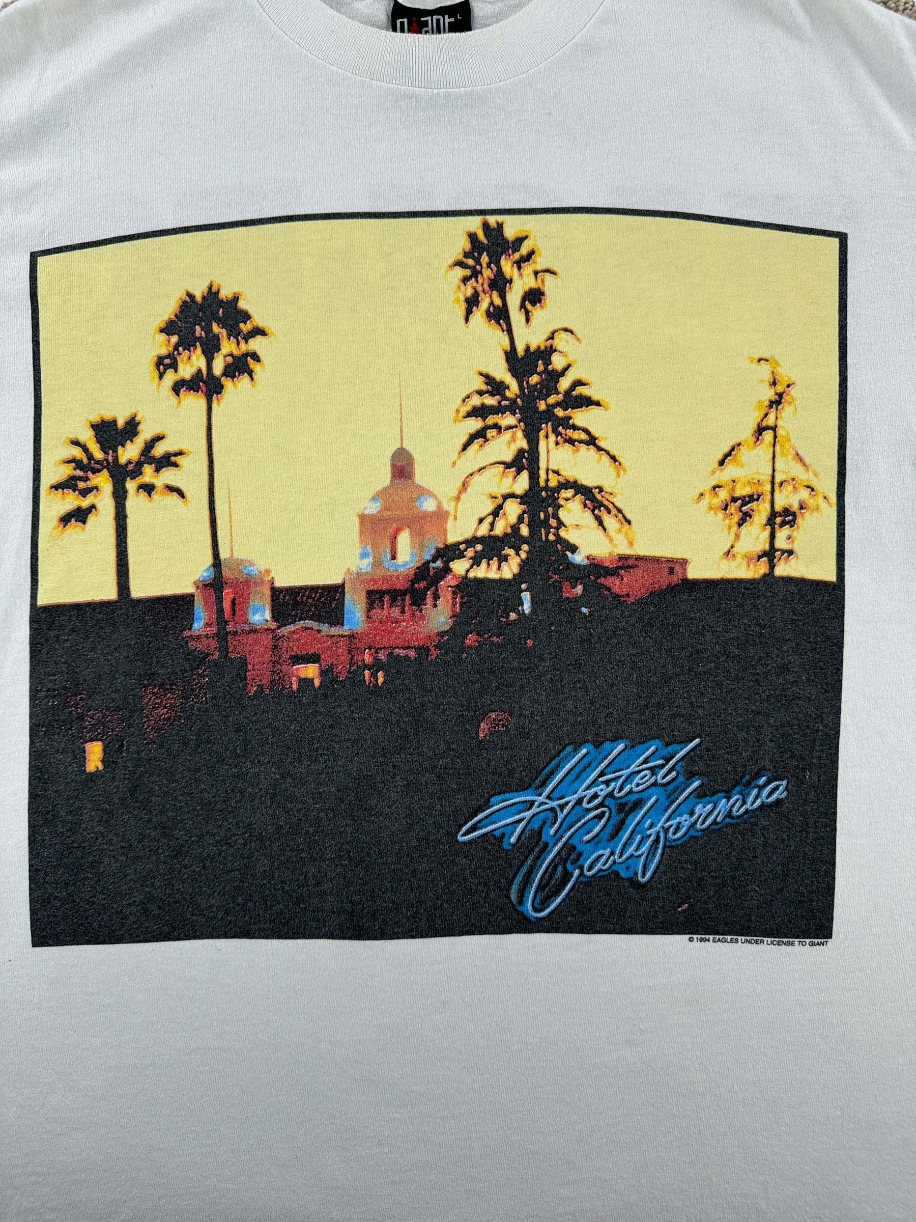 Front Graphic of Vintage Eagles Hell Freezes Over 1994 World Tour Tee SZ L