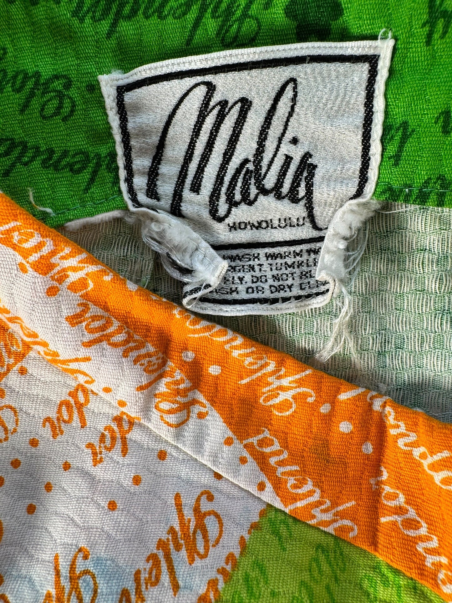 Tag view of 1960s Malia "Splendor in the Grass" Dress M