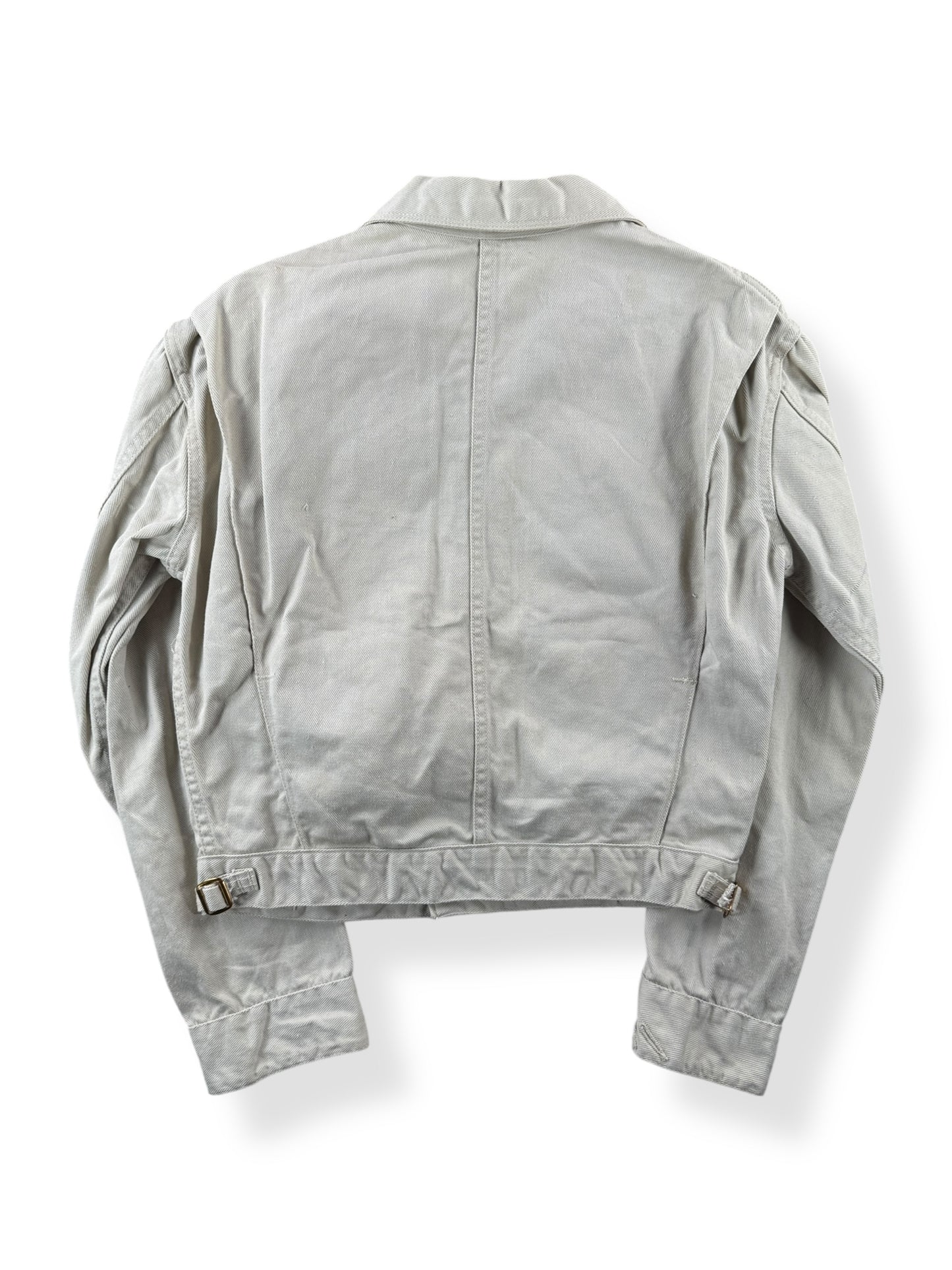 Back of Vintage Light Wash Key Denim Jacket SZ S