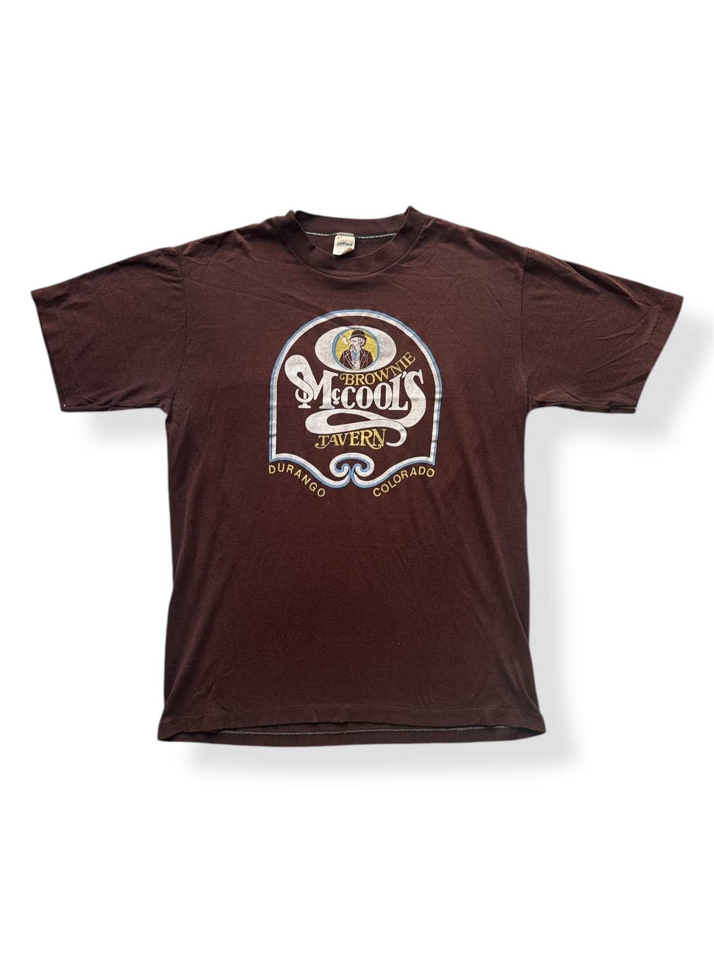 Front of Vintage Brownie McCool's Tavern Tee SZ L