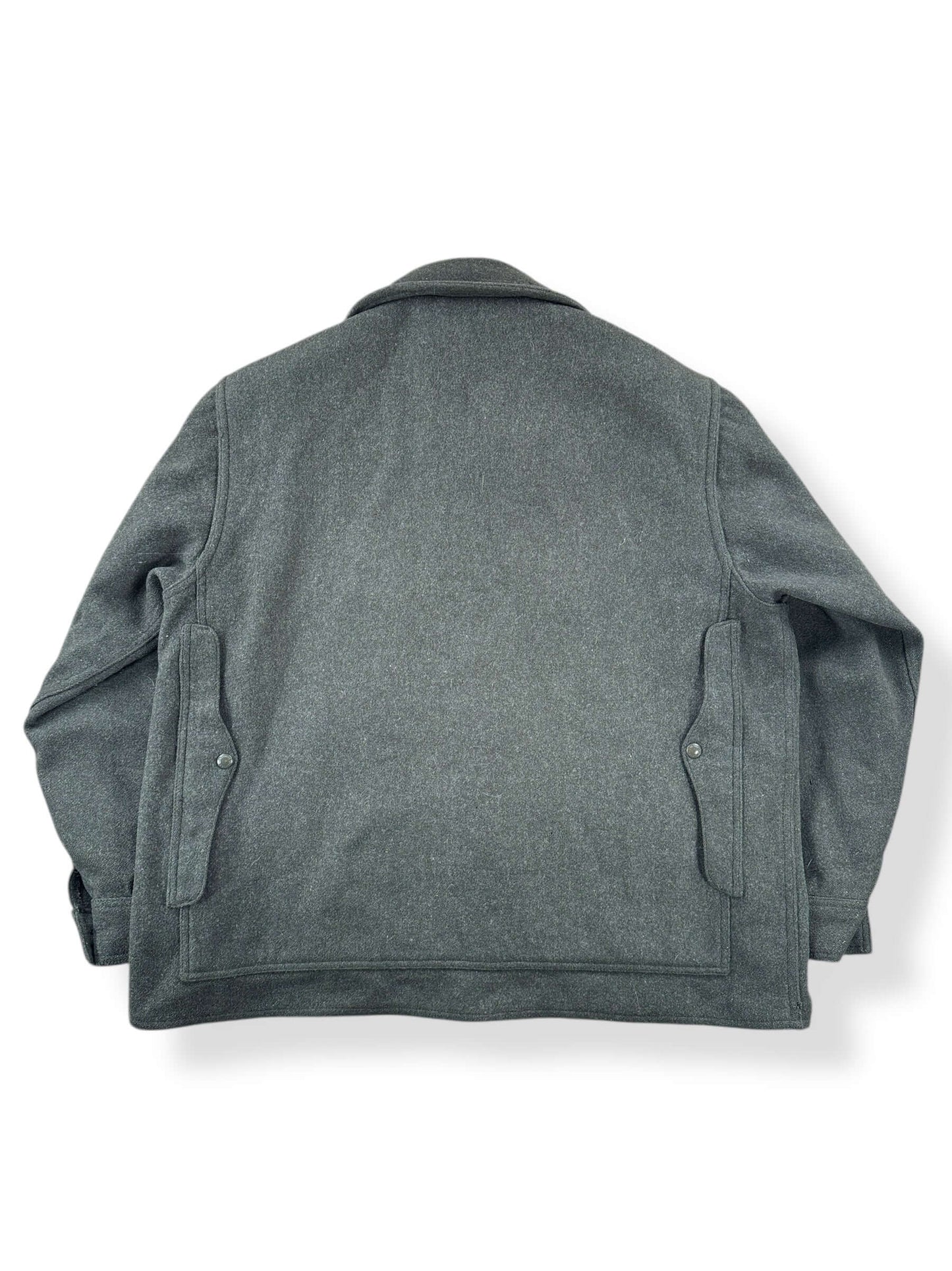 Back of Vintage Union Made Filson Mackinaw Green Cruiser SZ 48
