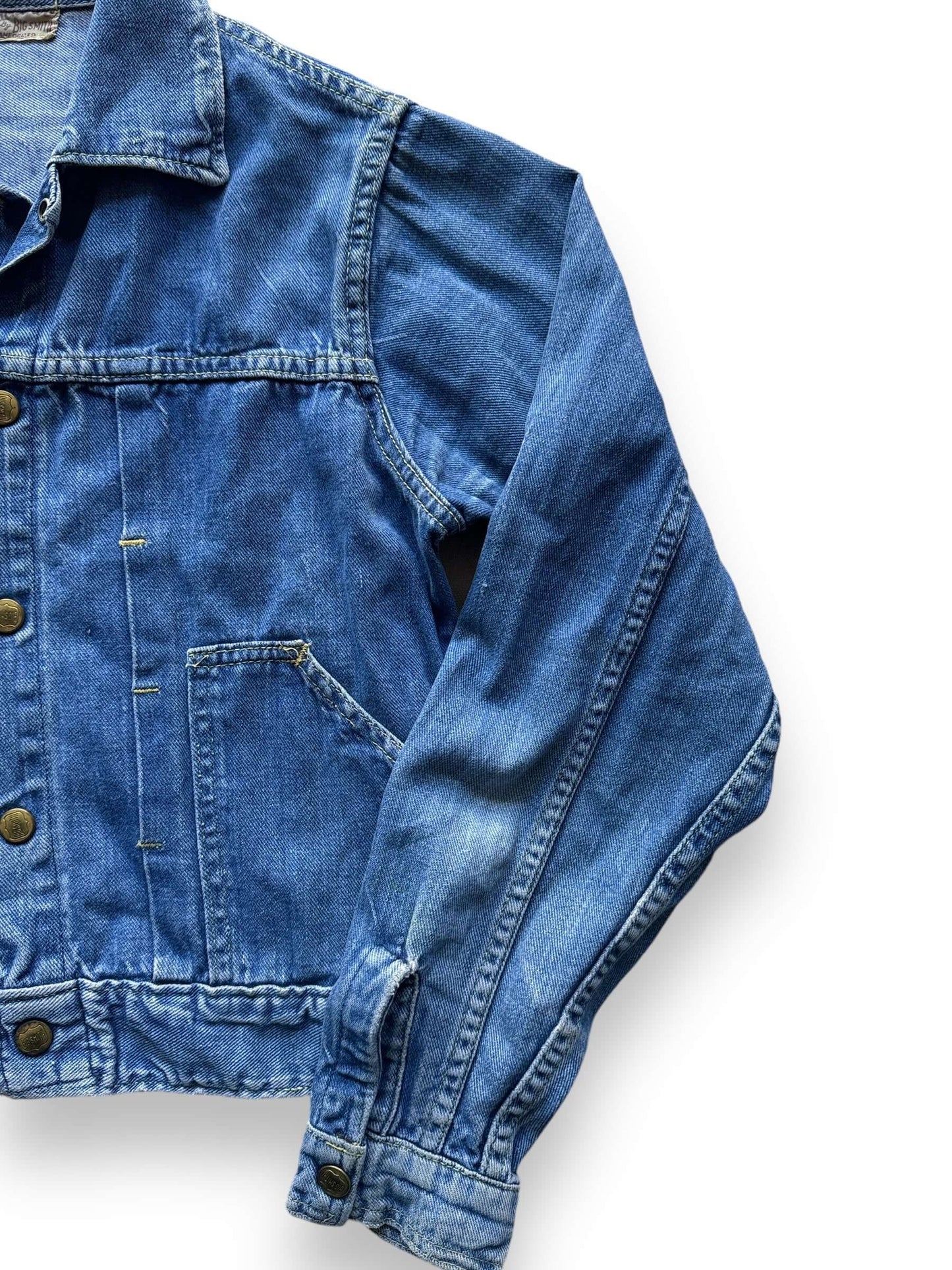 front left of Vintage Buckaroo by Big Smith Pleated Denim Jacket SZ XS