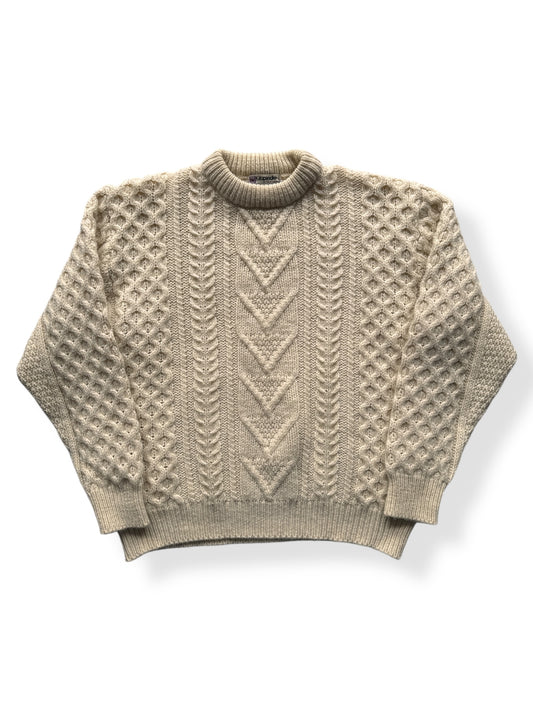 Front of Kilspindie Scottish Wool Fisherman Sweater SZ XL