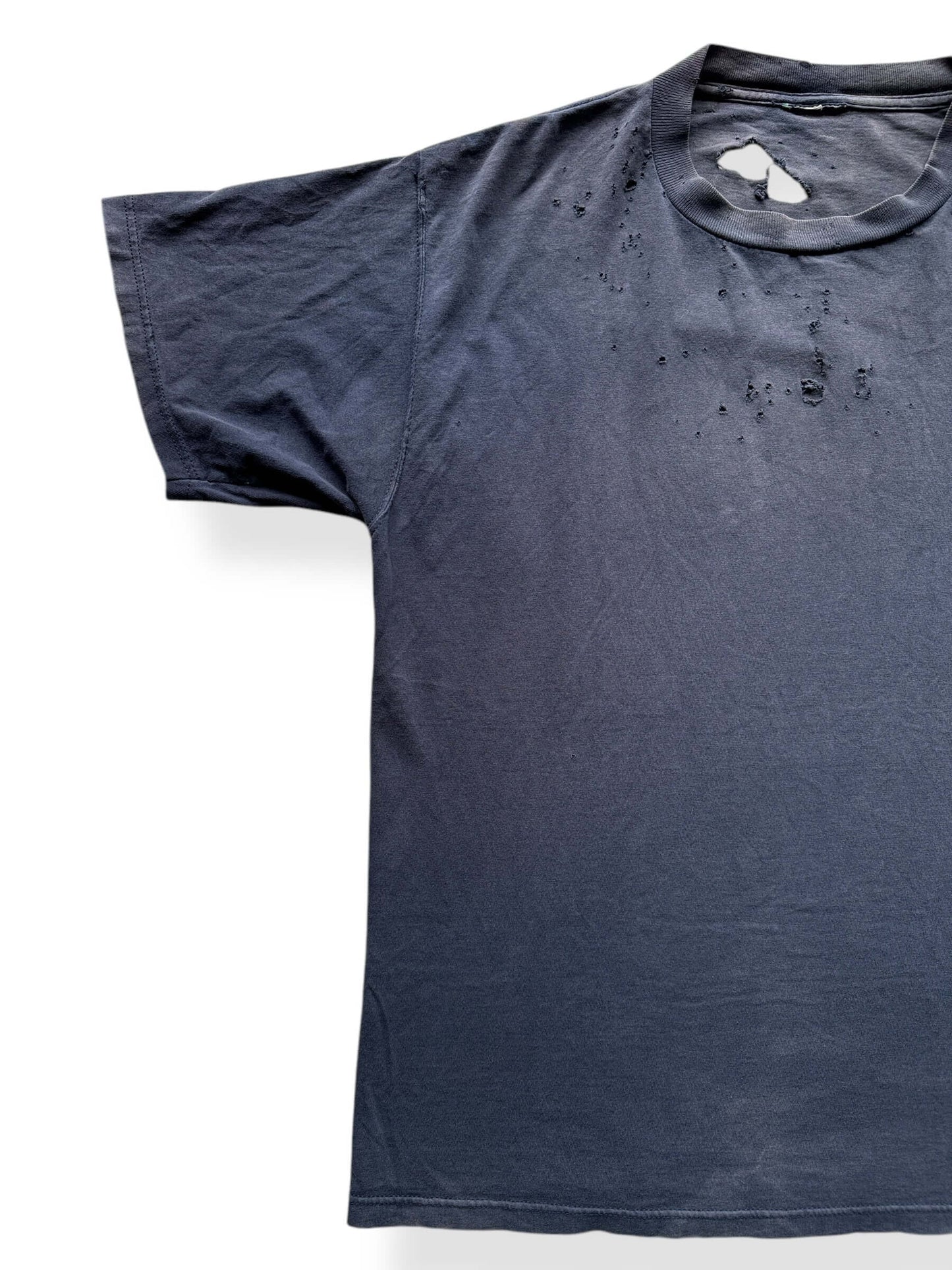 Front of Thrashed Black Blank Tee SZ XL