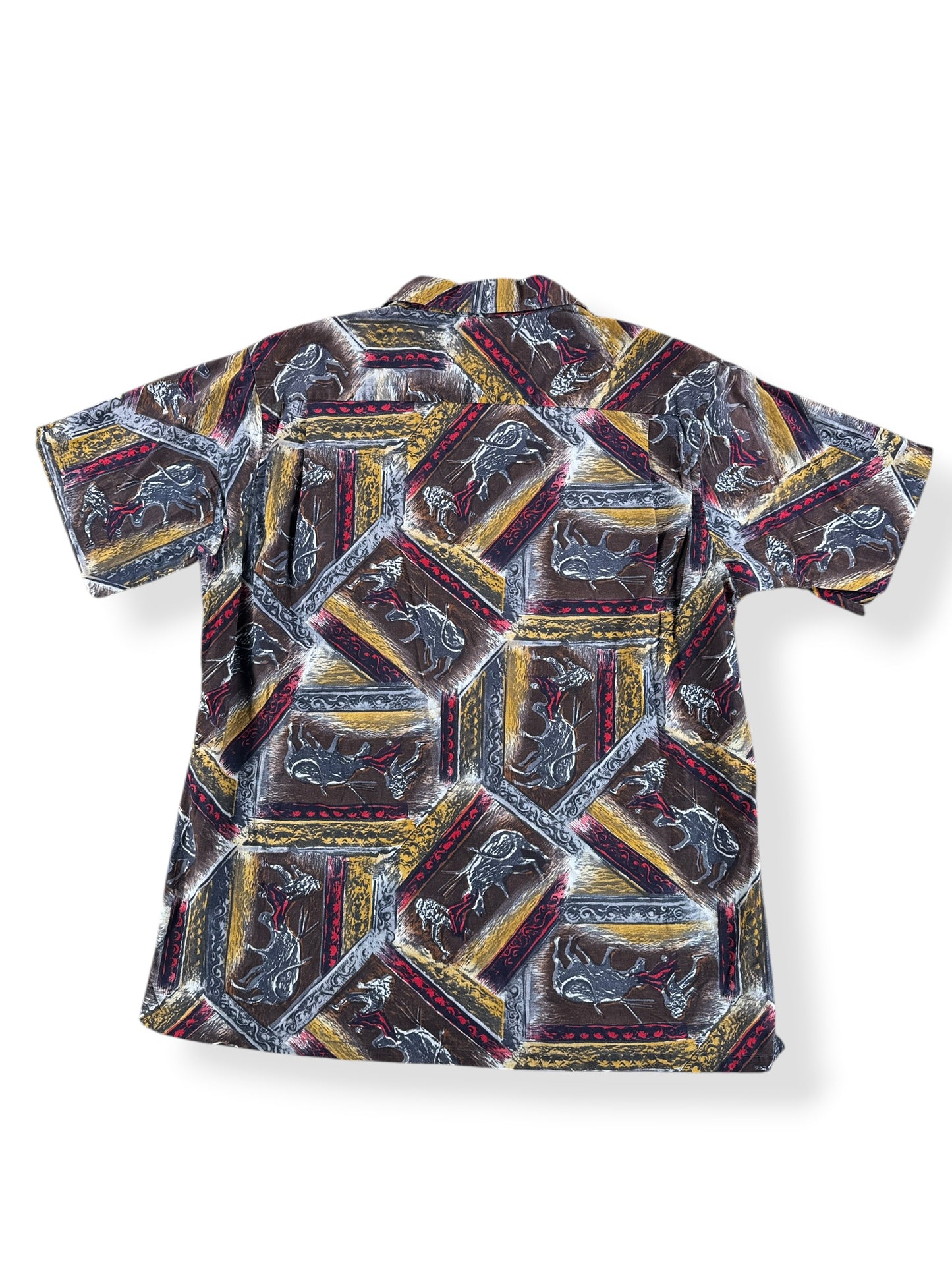Back of Vintage 60s Bullfighting Loop Collar Shirt SZ L