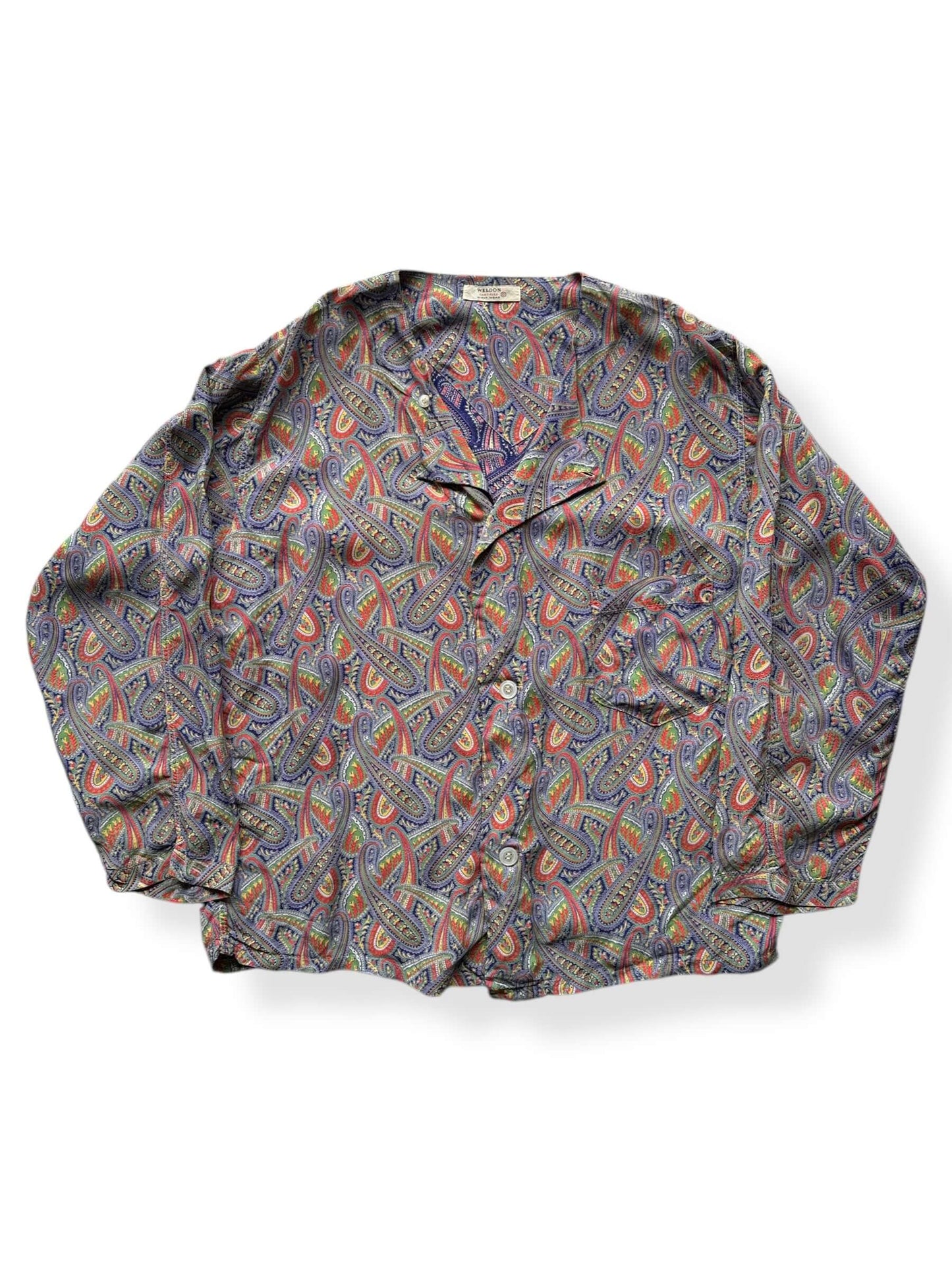 Front of Vintage Weldon Pajama Top SZ XL