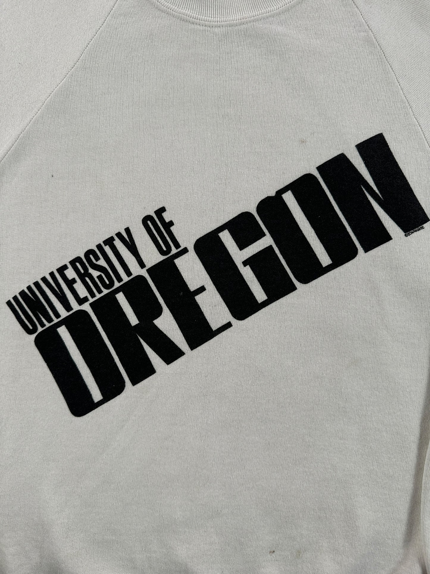 Front Graphic of Vintage 70s University of Oregon Sweatshirt SZ M