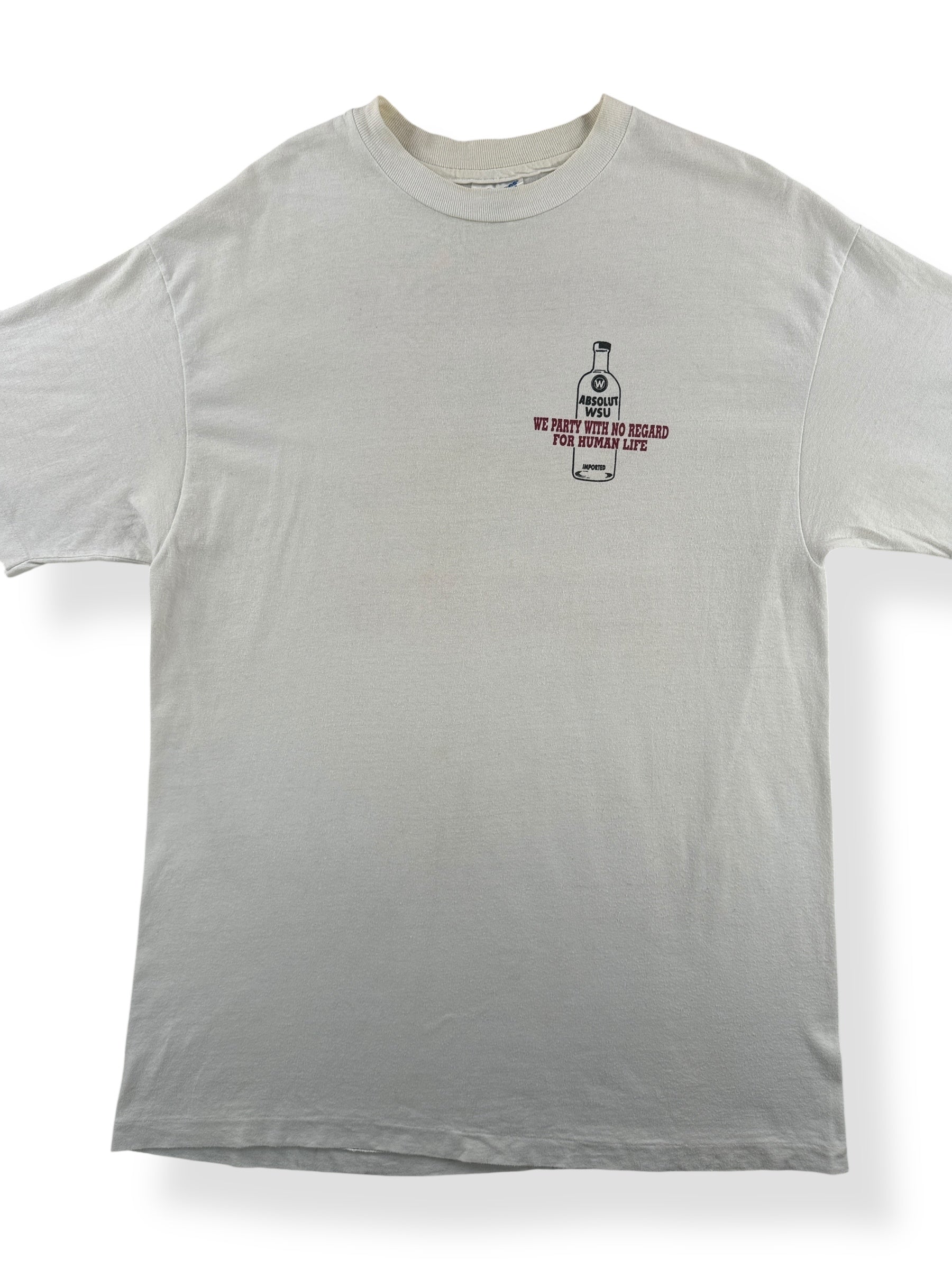Front Close Up of Vintage Absolut WSU Tee SZ L
