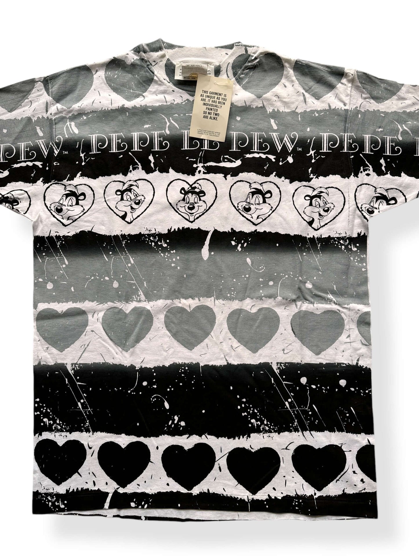 Front Close Up of Vintage NOS Pepe Le Pew Tee SZ XL