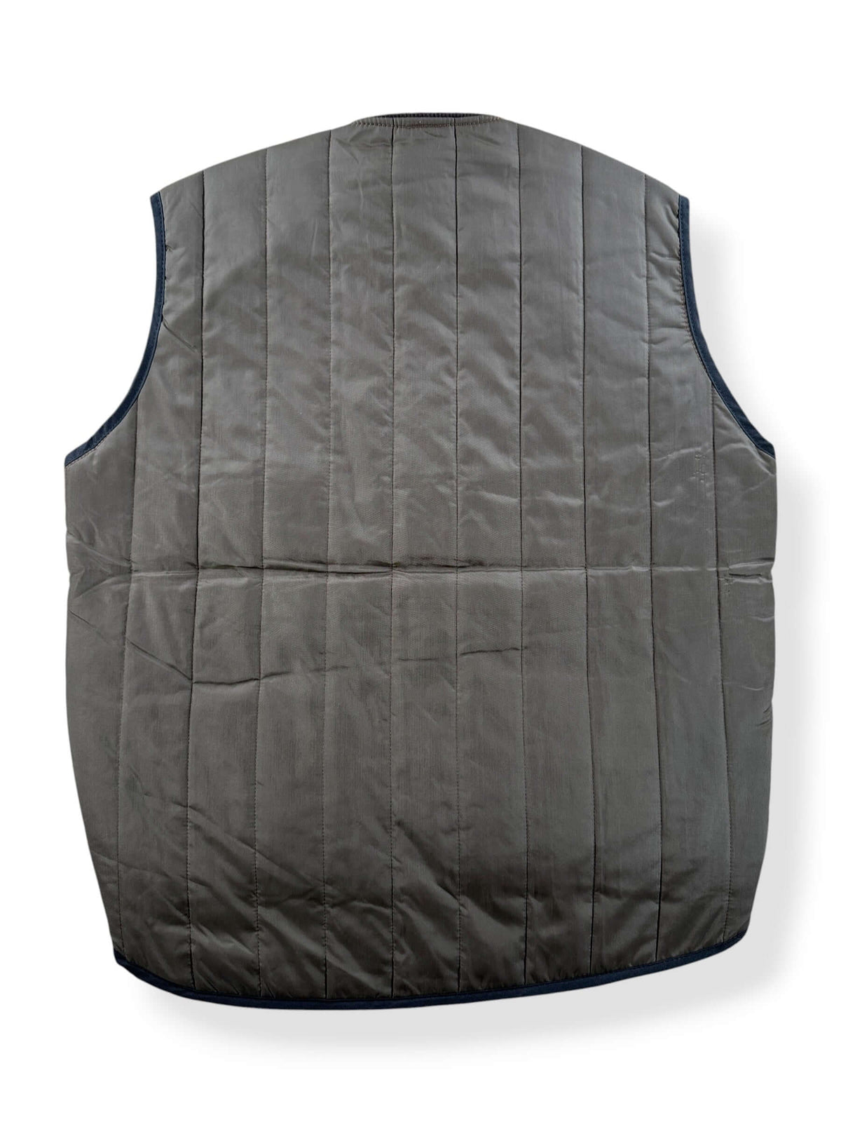 Back of Vintage Quilted Brown Vest SZ M