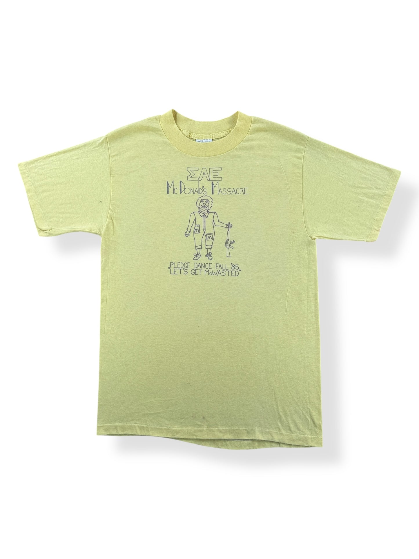 Front of Vintage '85 Frat Rush McWasted Tee SZ S