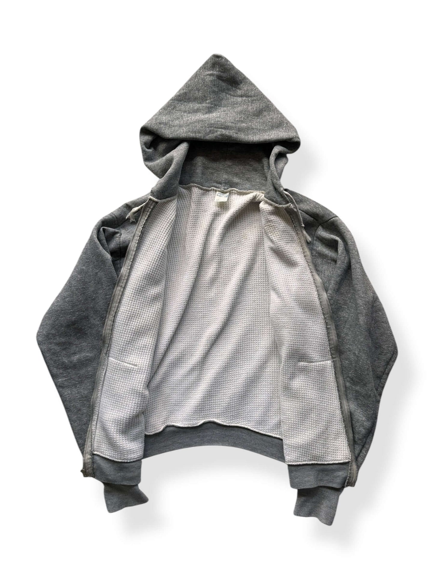 Inside of Vintage Healthknit Waffle Knit Lined Hoodie SZ L