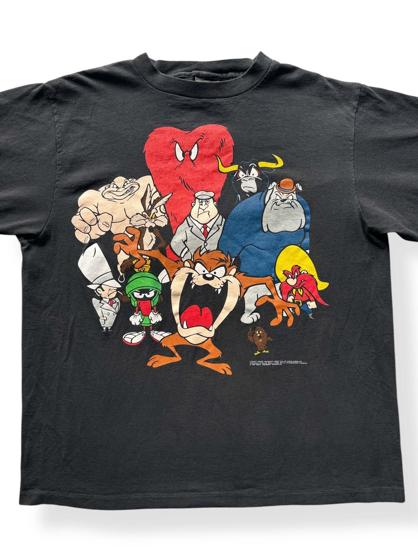 Front Close Up of Vintage Looney Tunes Villains Tee SZ XL