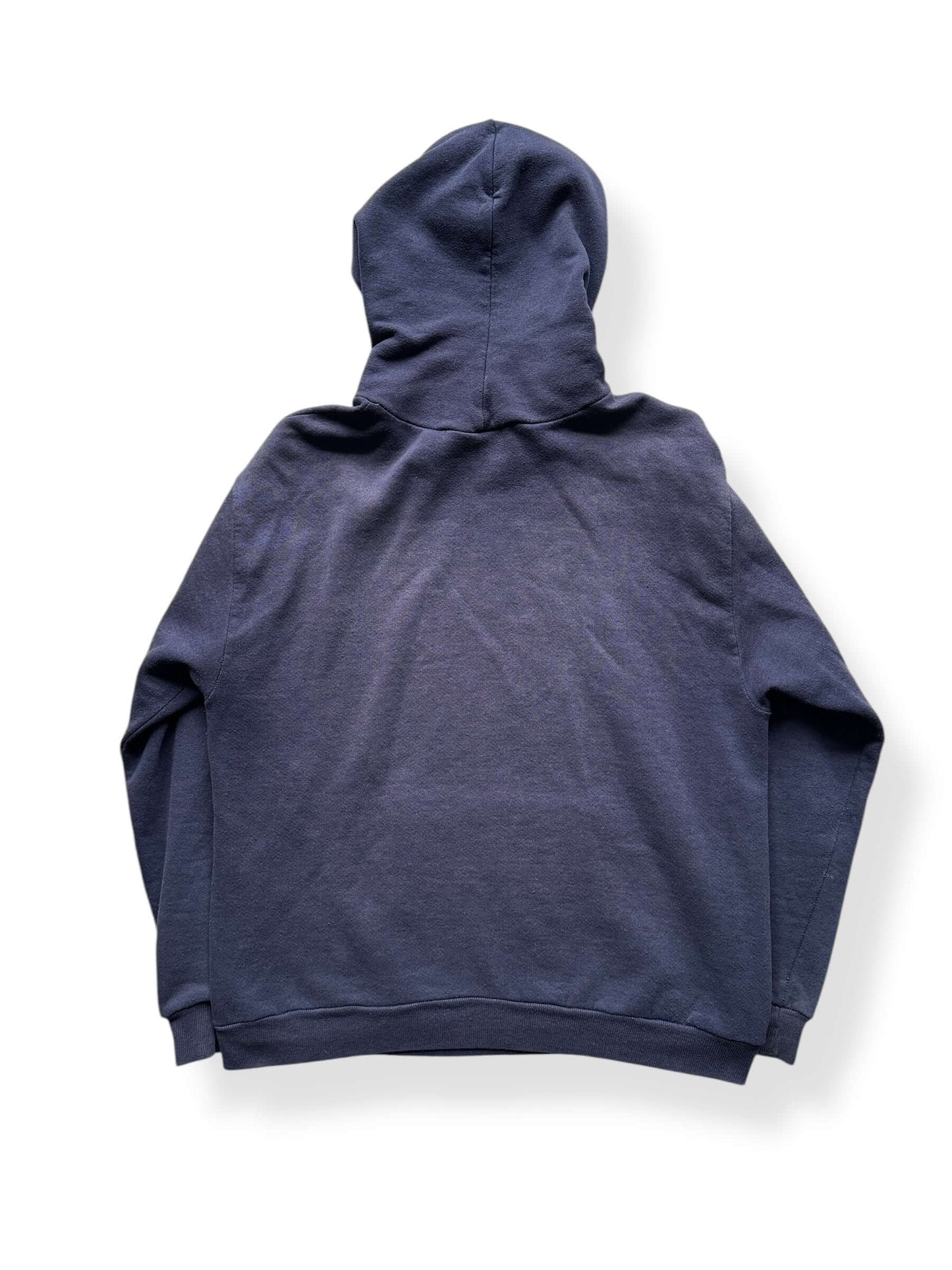 Back of Vintage Jerzees Navy Blank Hoodie SZ L