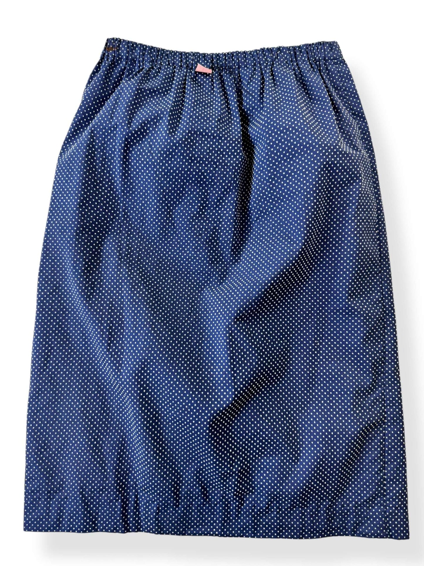 Front of skirt of 1950s Navy Blue Swiss Dot Set S