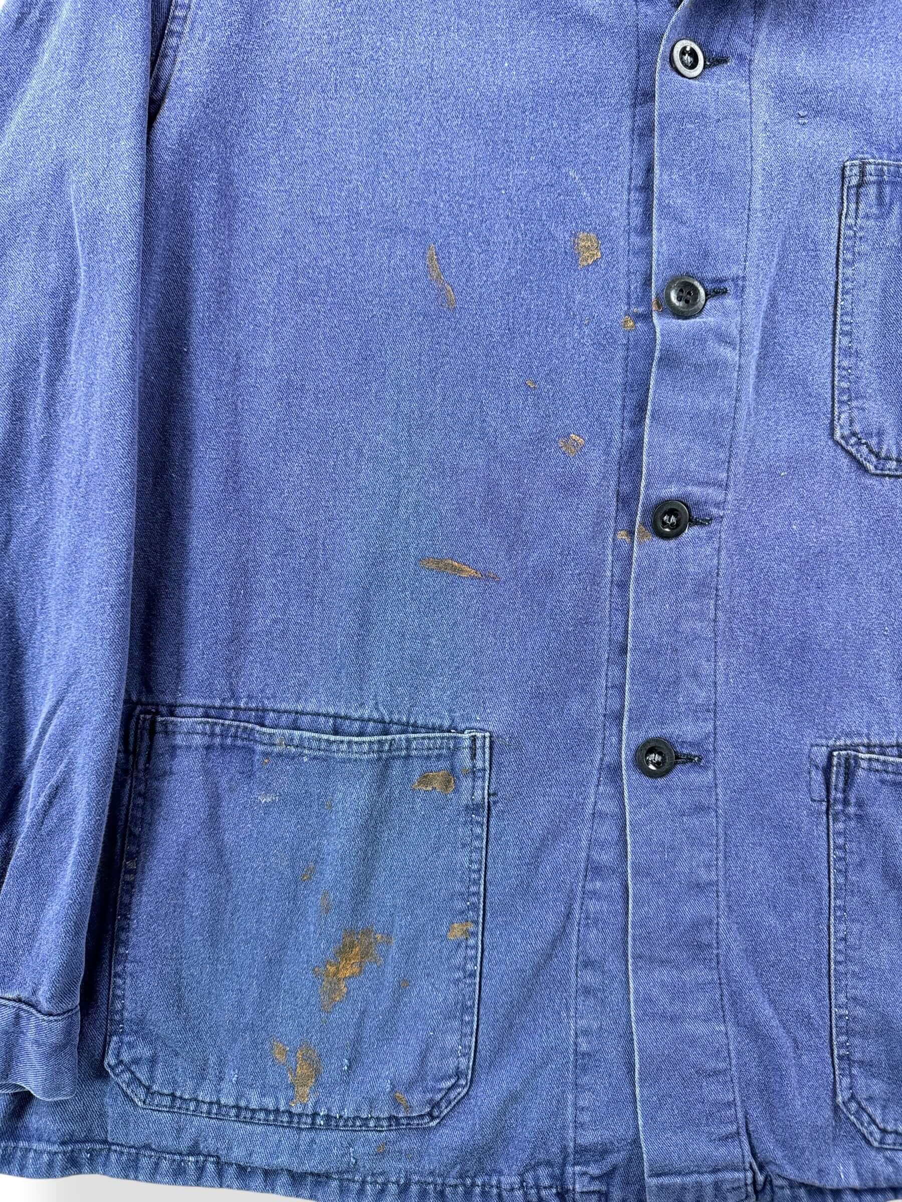 Paint Stains on Vintage Paint Splattered French Chore SZ L