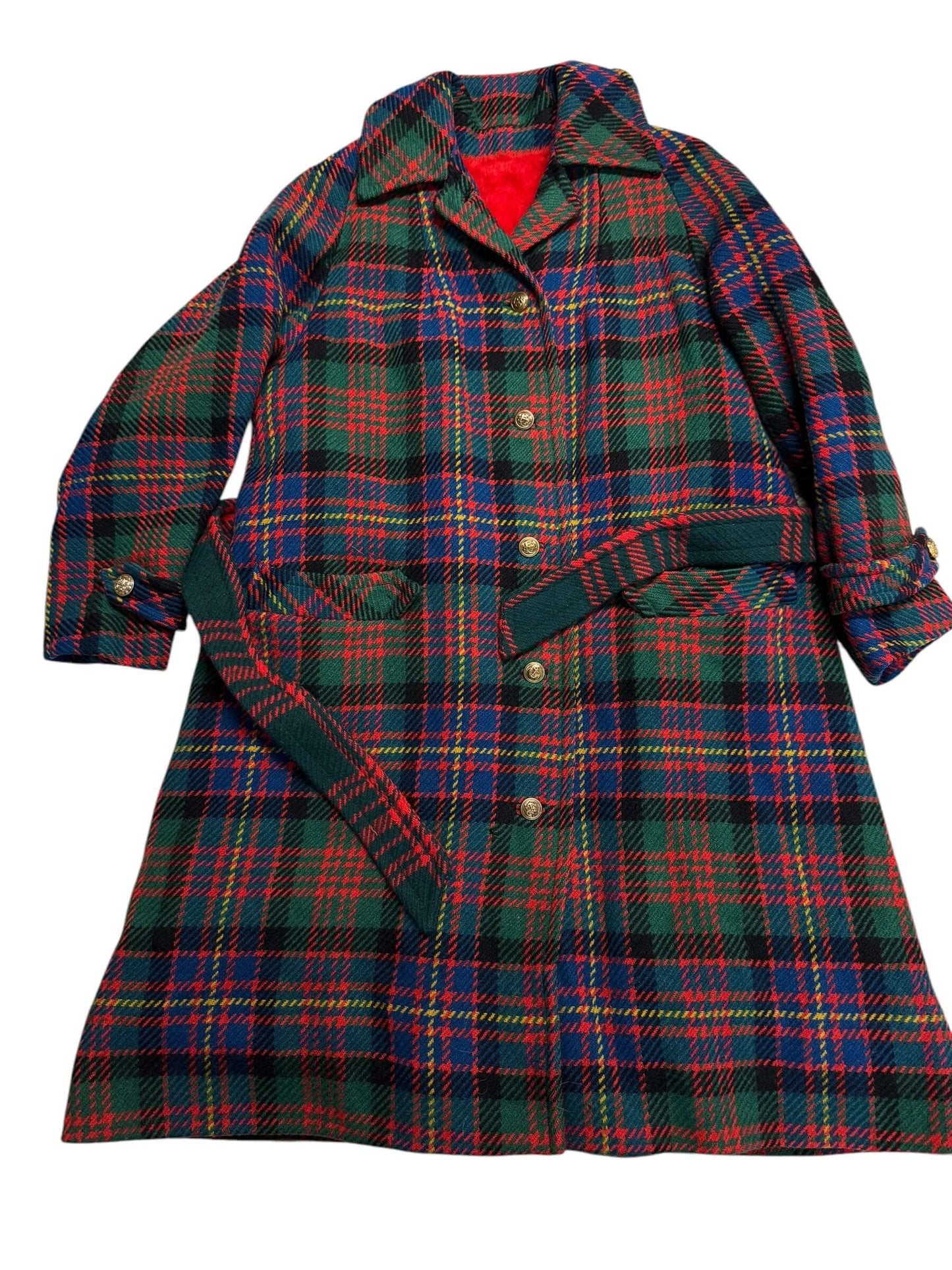 Frotn view of 1960s Plaid Coat L