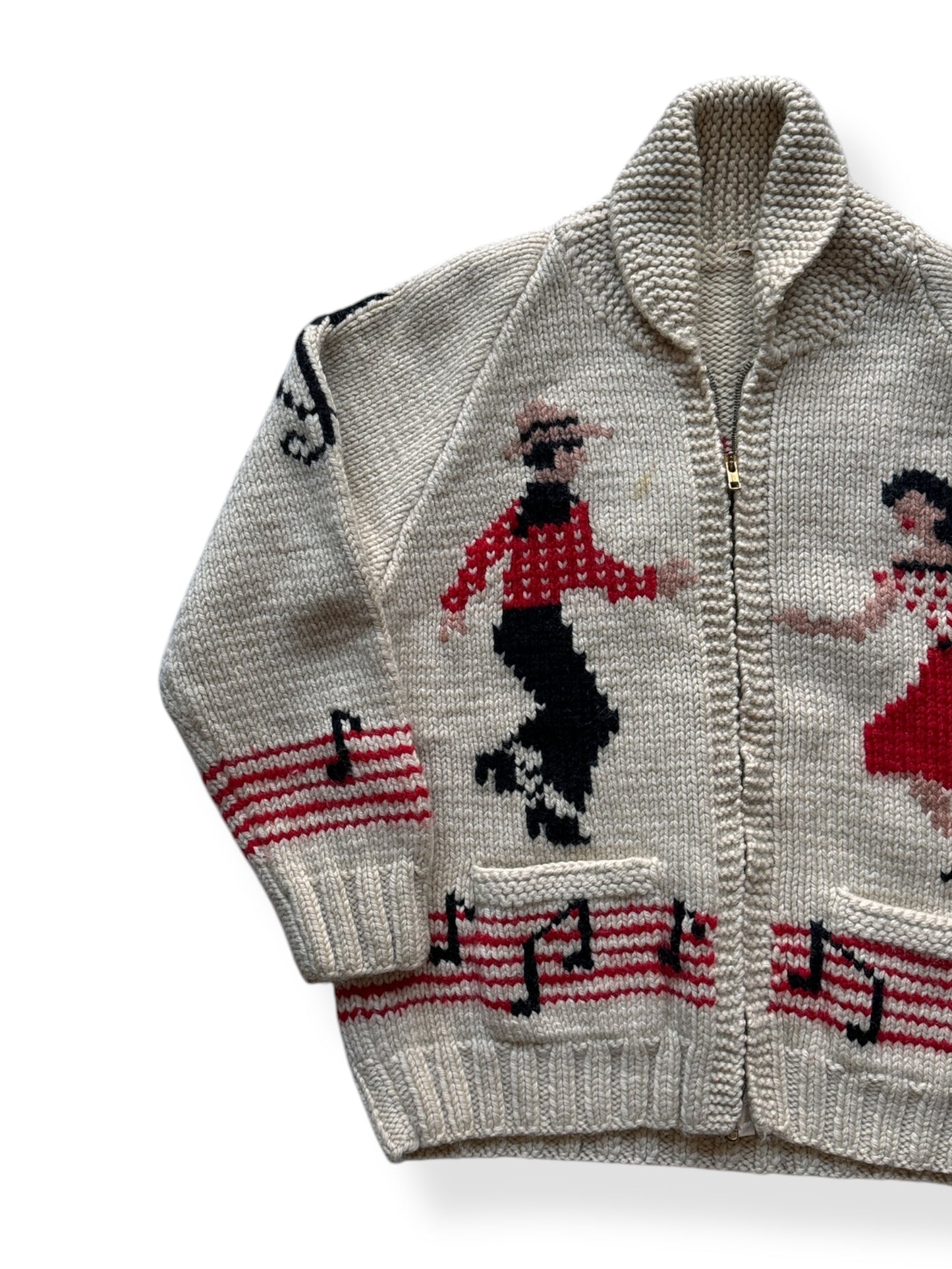Front Right of Vintage Mary Maxim Hoedown Cowichan SZ M