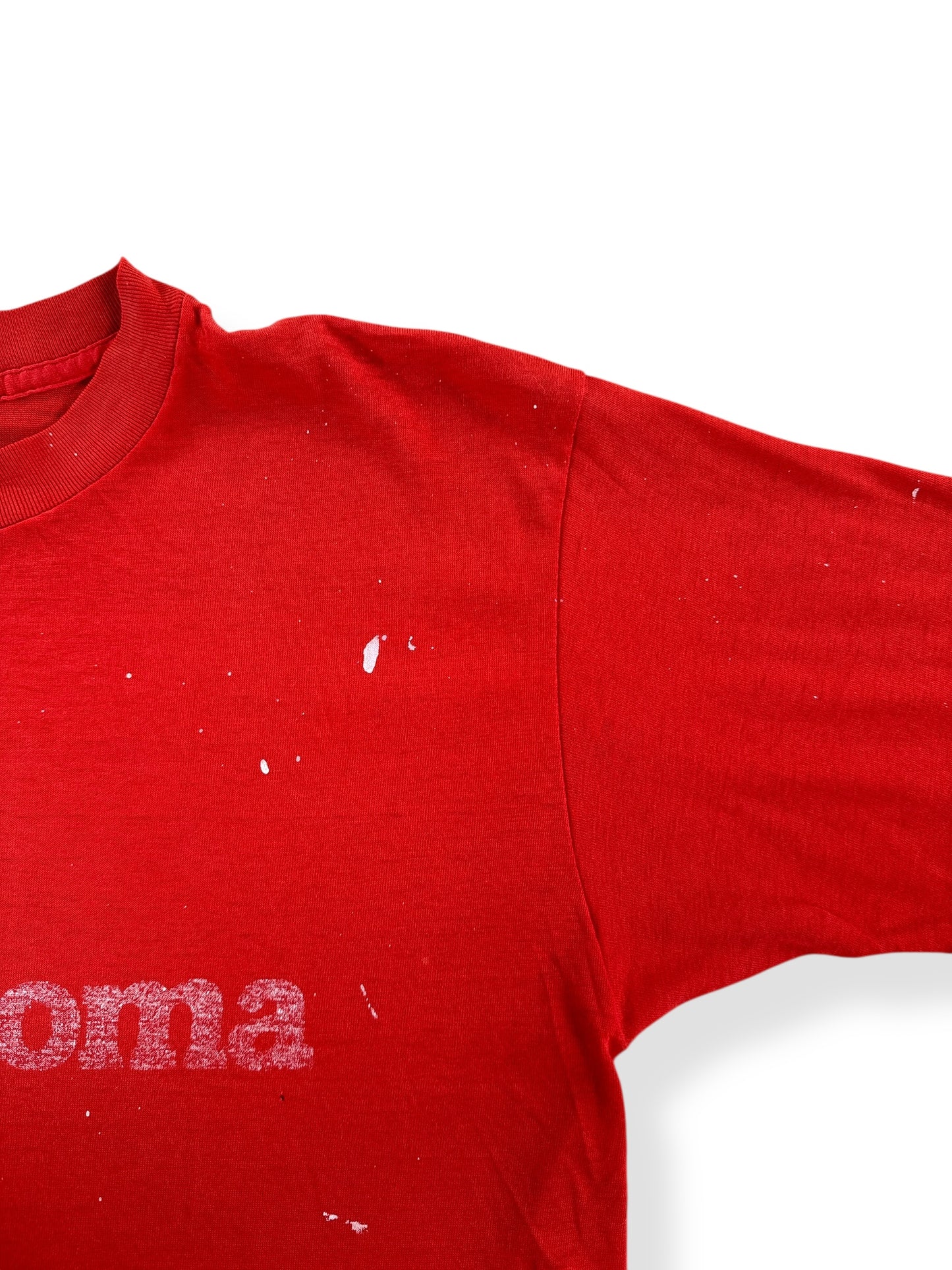 Paint Stains on Vintage Oklahoma Tee SZ M AS IS