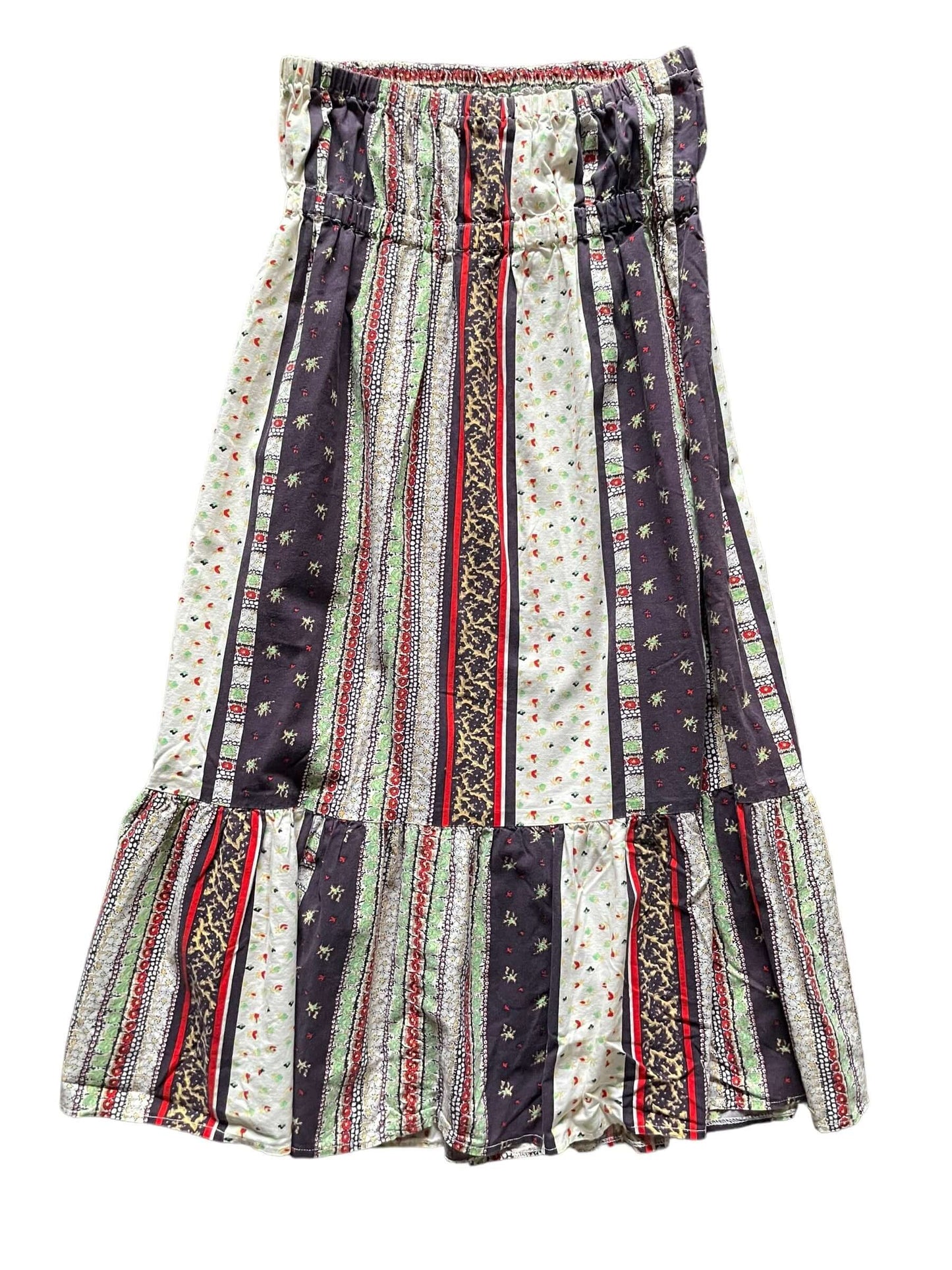 Full back view of Vintage 1970s Patchwork Sleeveless Dress SZ S-M | Barn Owl Vintage Dresses | Seattle Vintage Ladies Clothing