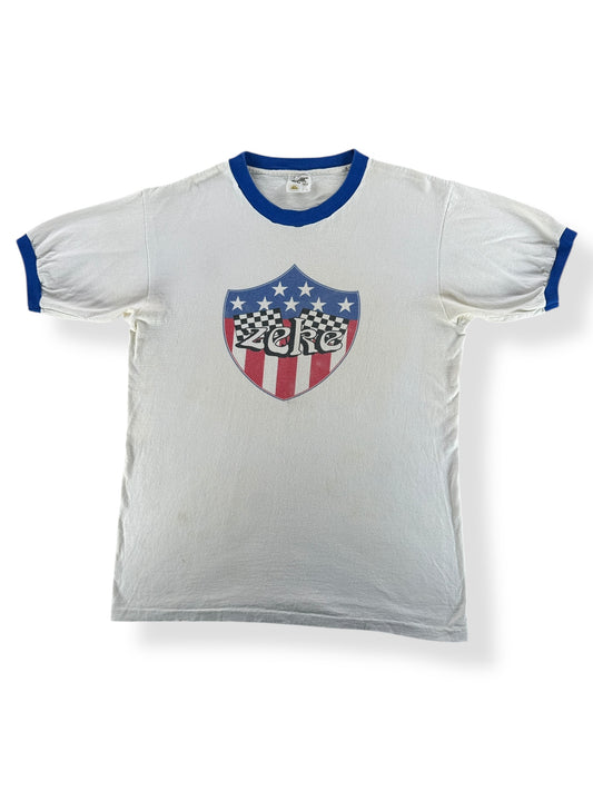 Front of Vintage Zeke Shield Ringer Tee SZ L