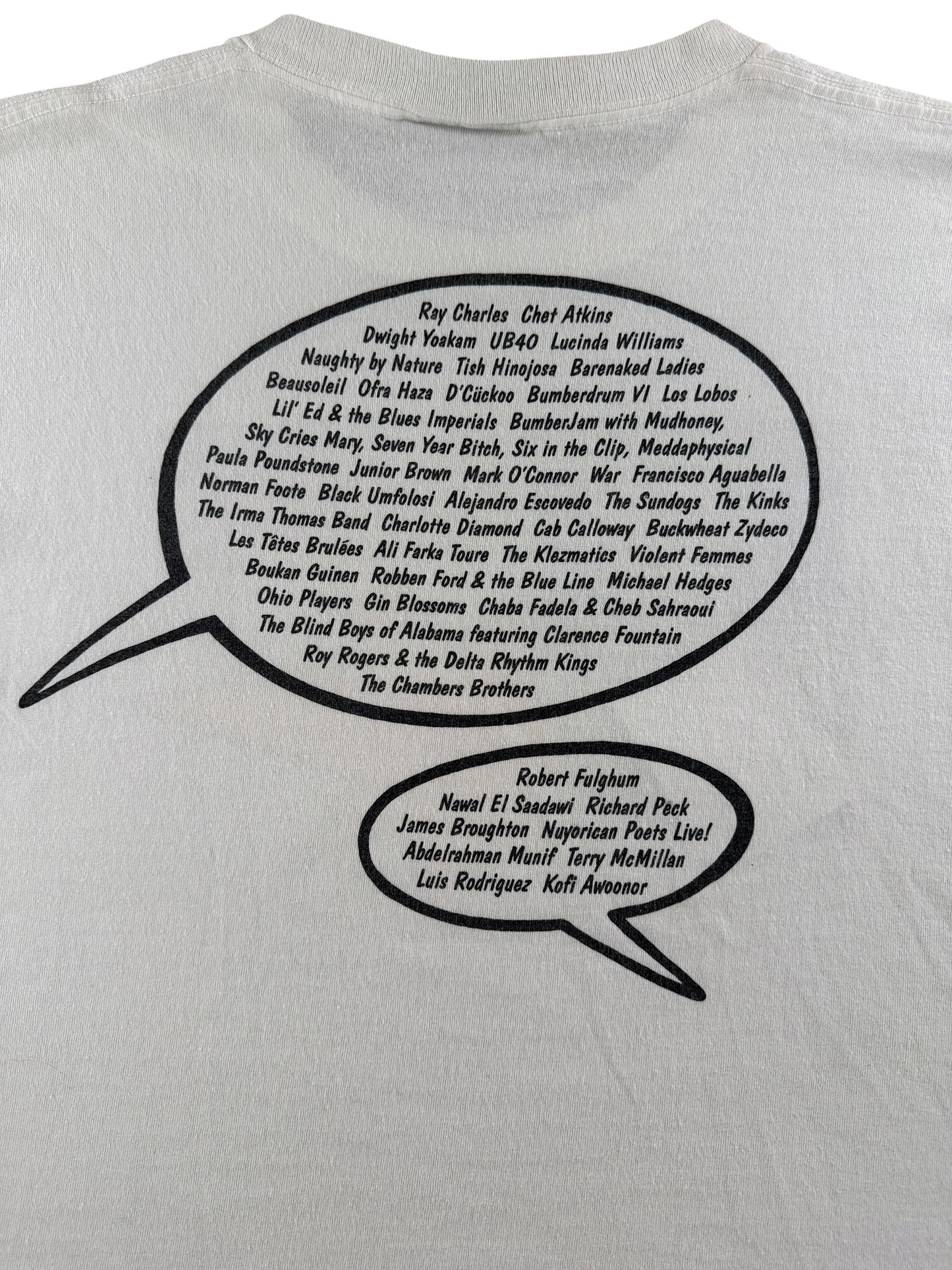 Back Graphic of Vintage Bumbershoot Volunteer Tee SZ L