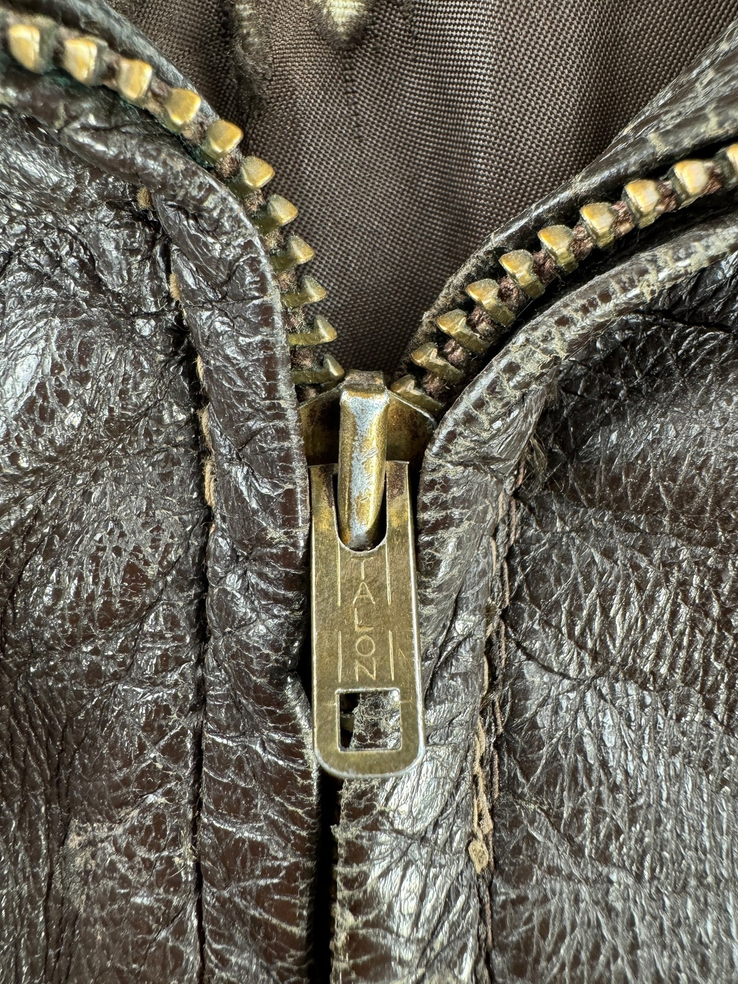 Zipper on Vintage G-1 Bomber Jacket with Beat Liner SZ XL