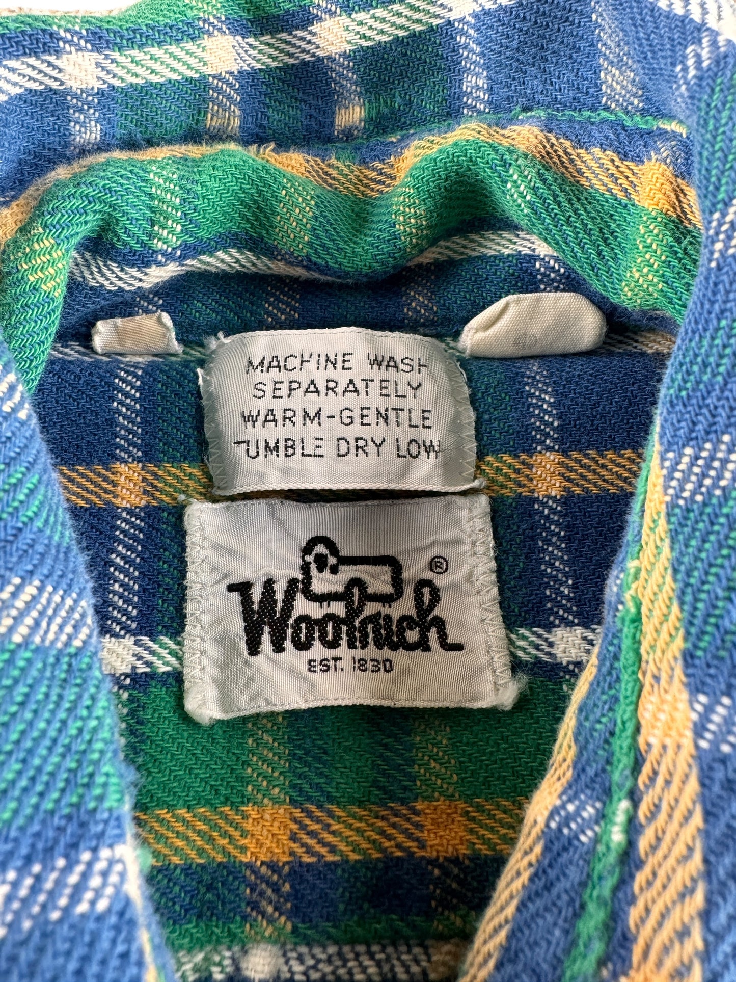 Tag on Vintage Woolrich Cotton Flannel SZ L