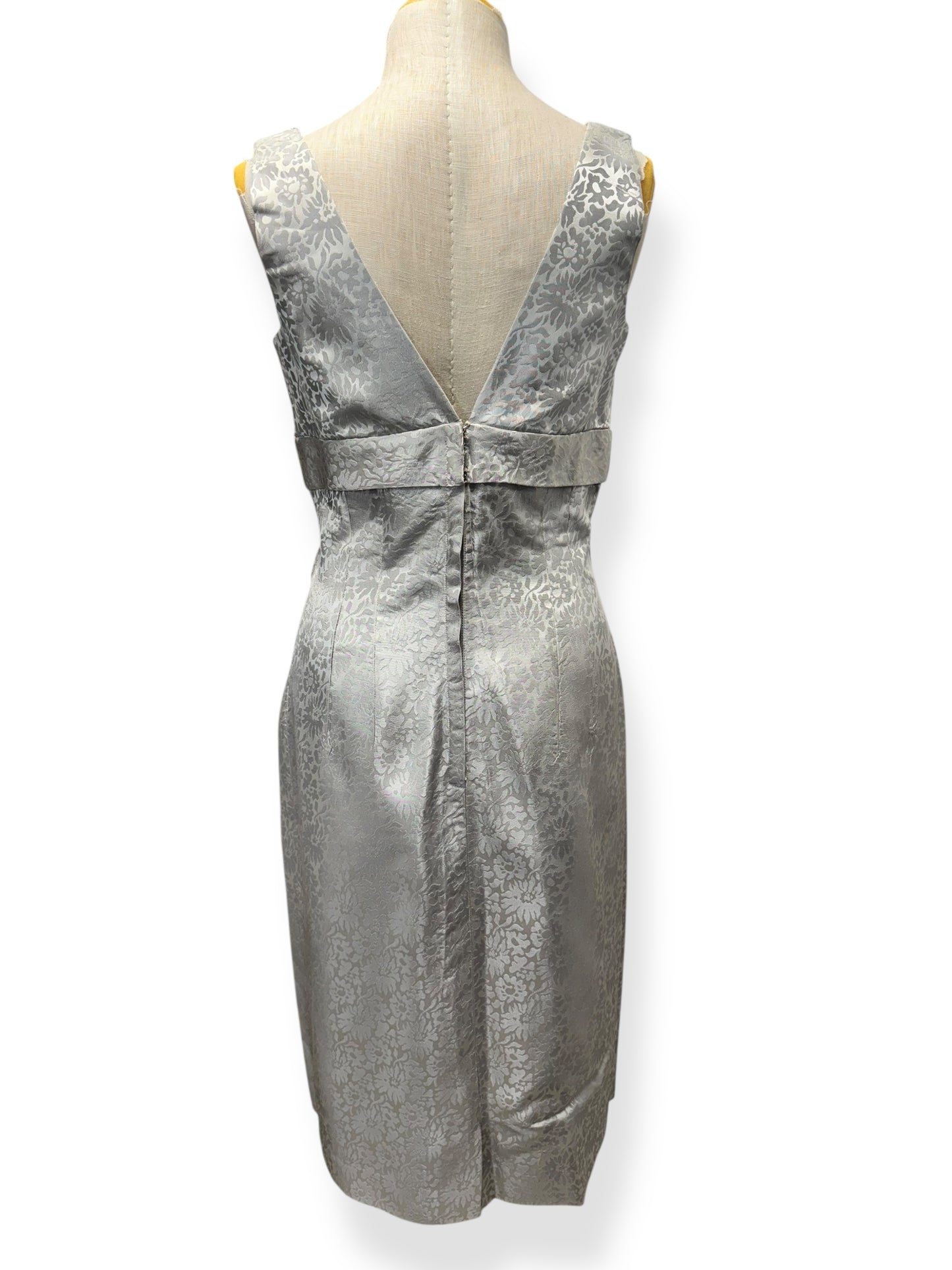 Back view of 1950s Lilli Diamond Silver Cocktail Dress and Coat L